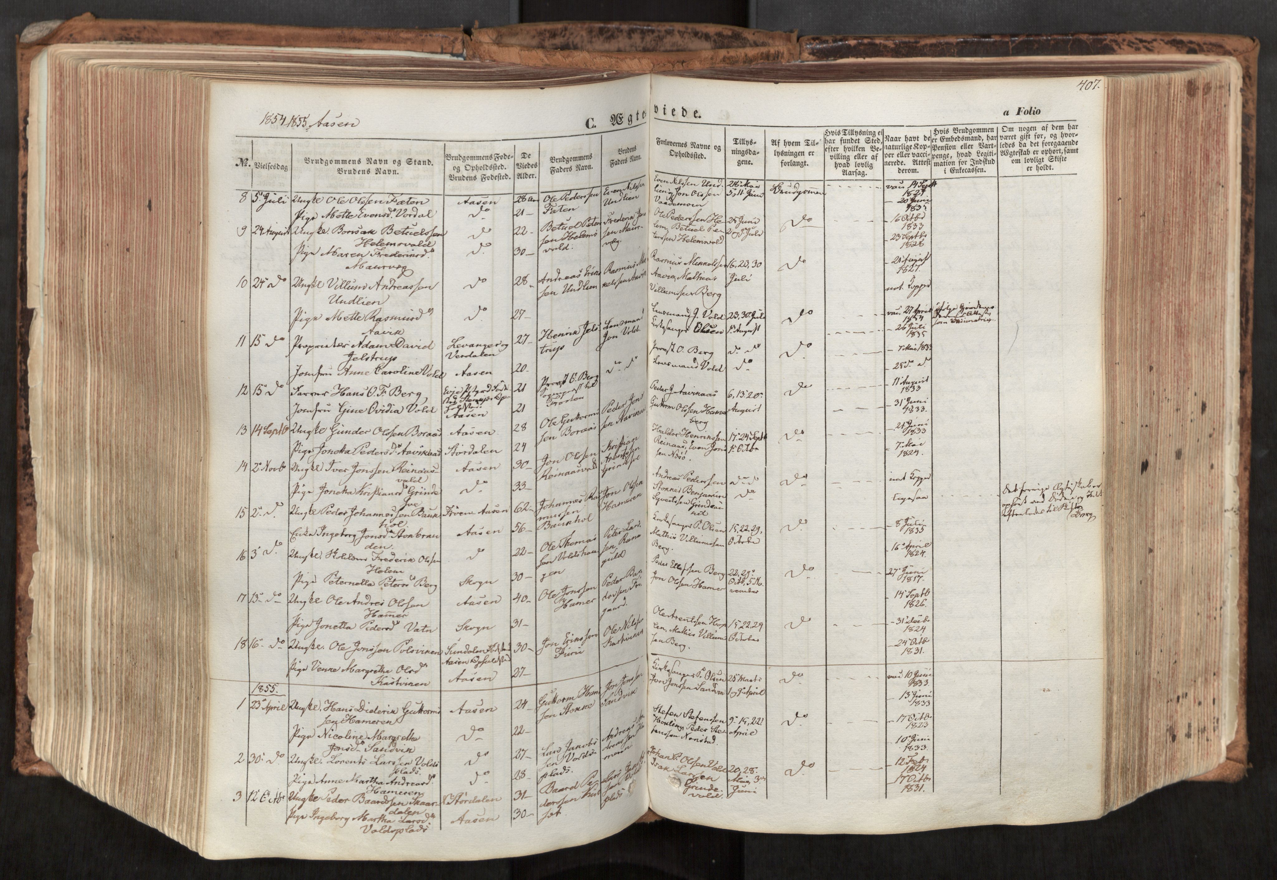 Ministerialprotokoller, klokkerbøker og fødselsregistre - Nord-Trøndelag, SAT/A-1458/713/L0116: Parish register (official) no. 713A07, 1850-1877, p. 407