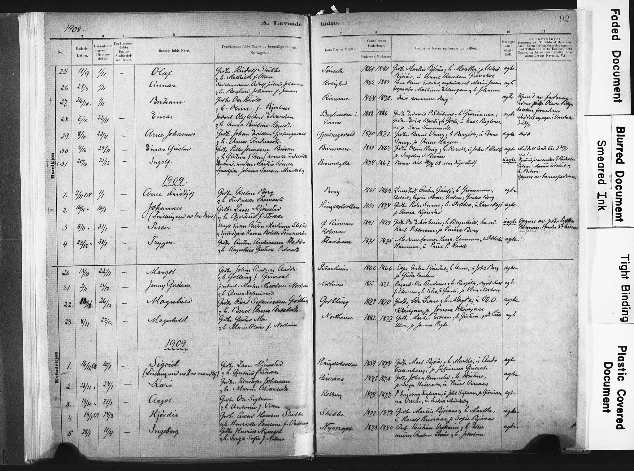 Ministerialprotokoller, klokkerbøker og fødselsregistre - Nord-Trøndelag, SAT/A-1458/721/L0207: Parish register (official) no. 721A02, 1880-1911, p. 92