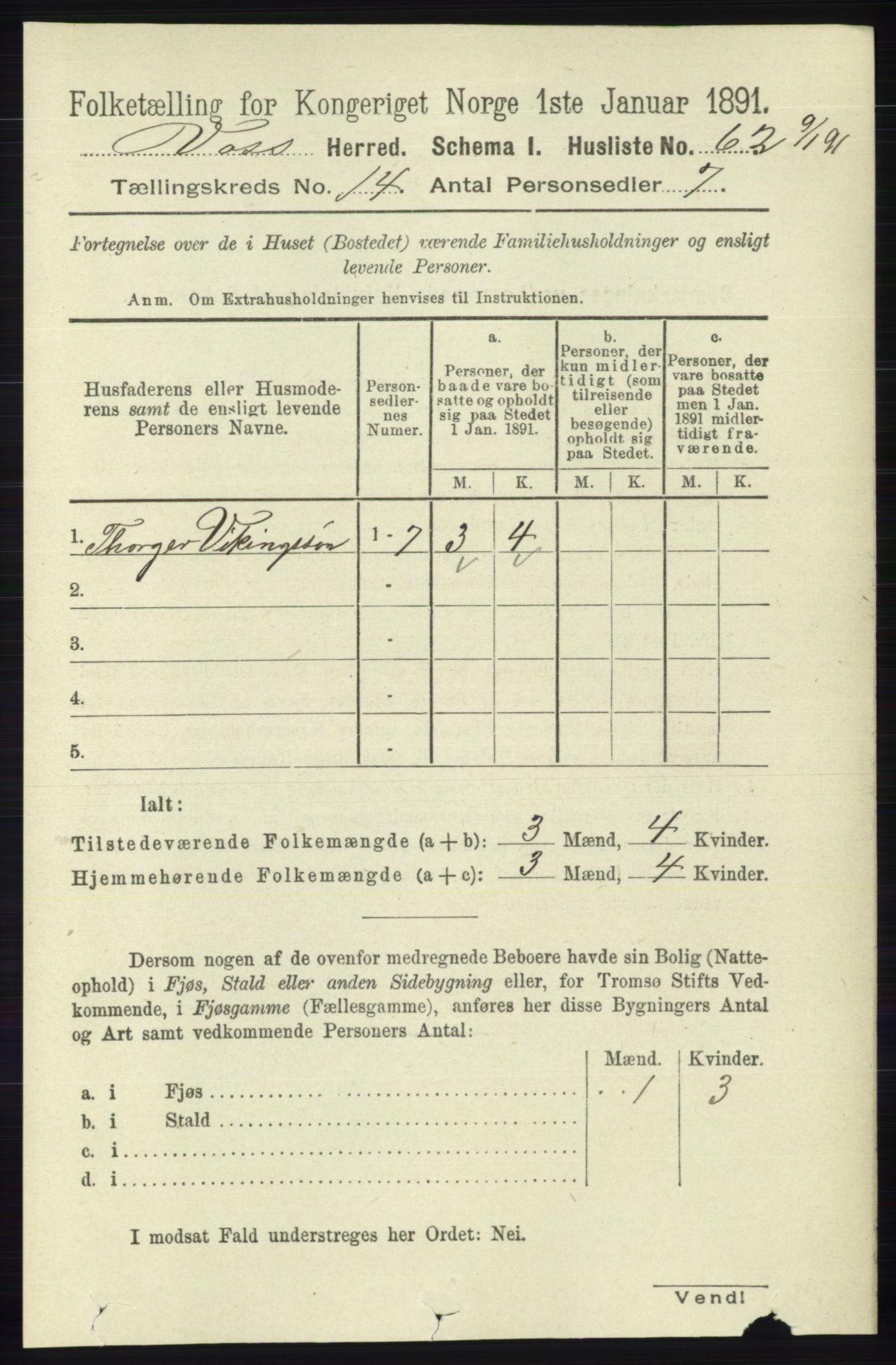 RA, 1891 census for 1235 Voss, 1891, p. 7244