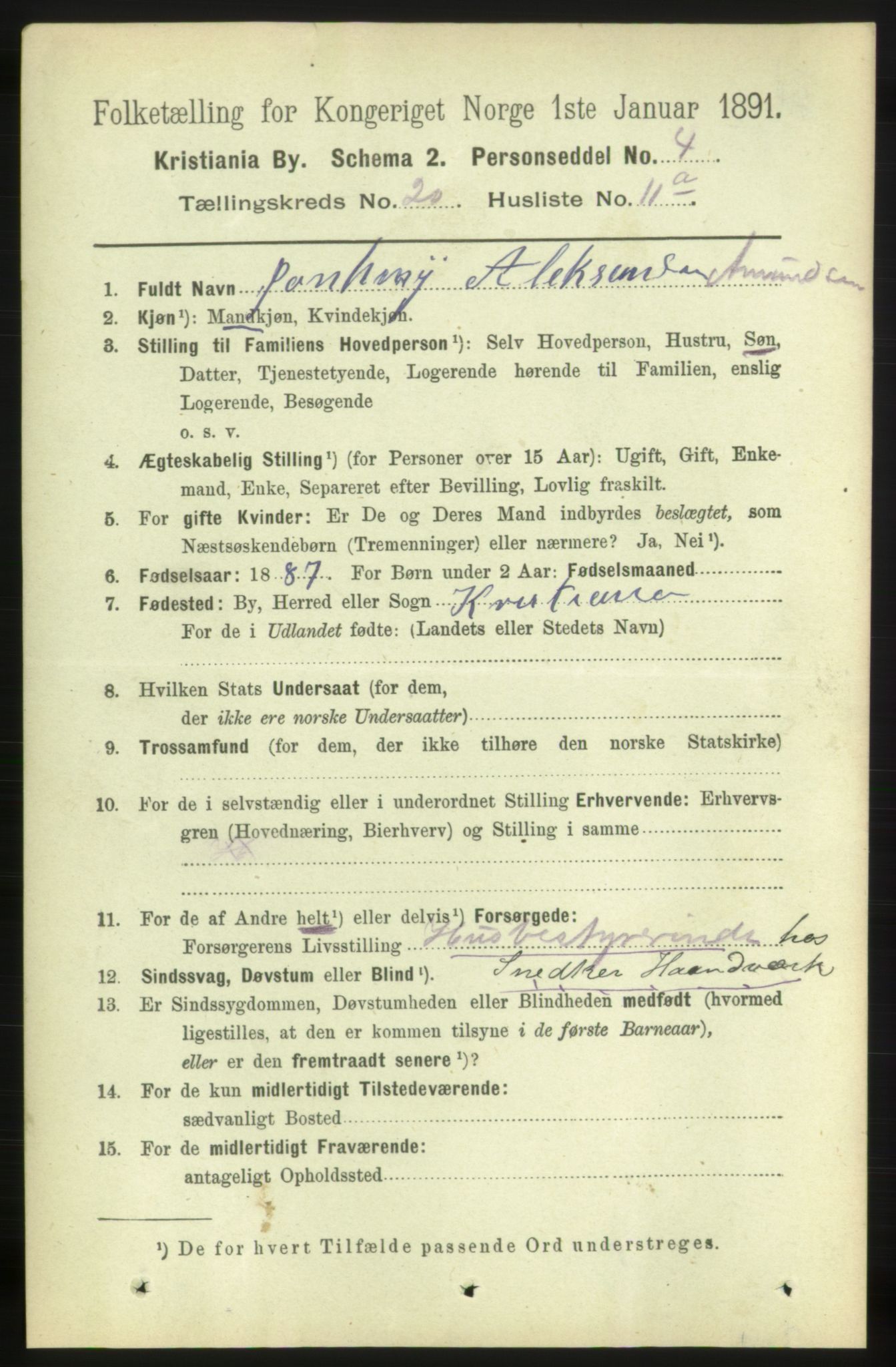 RA, 1891 census for 0301 Kristiania, 1891, p. 9971