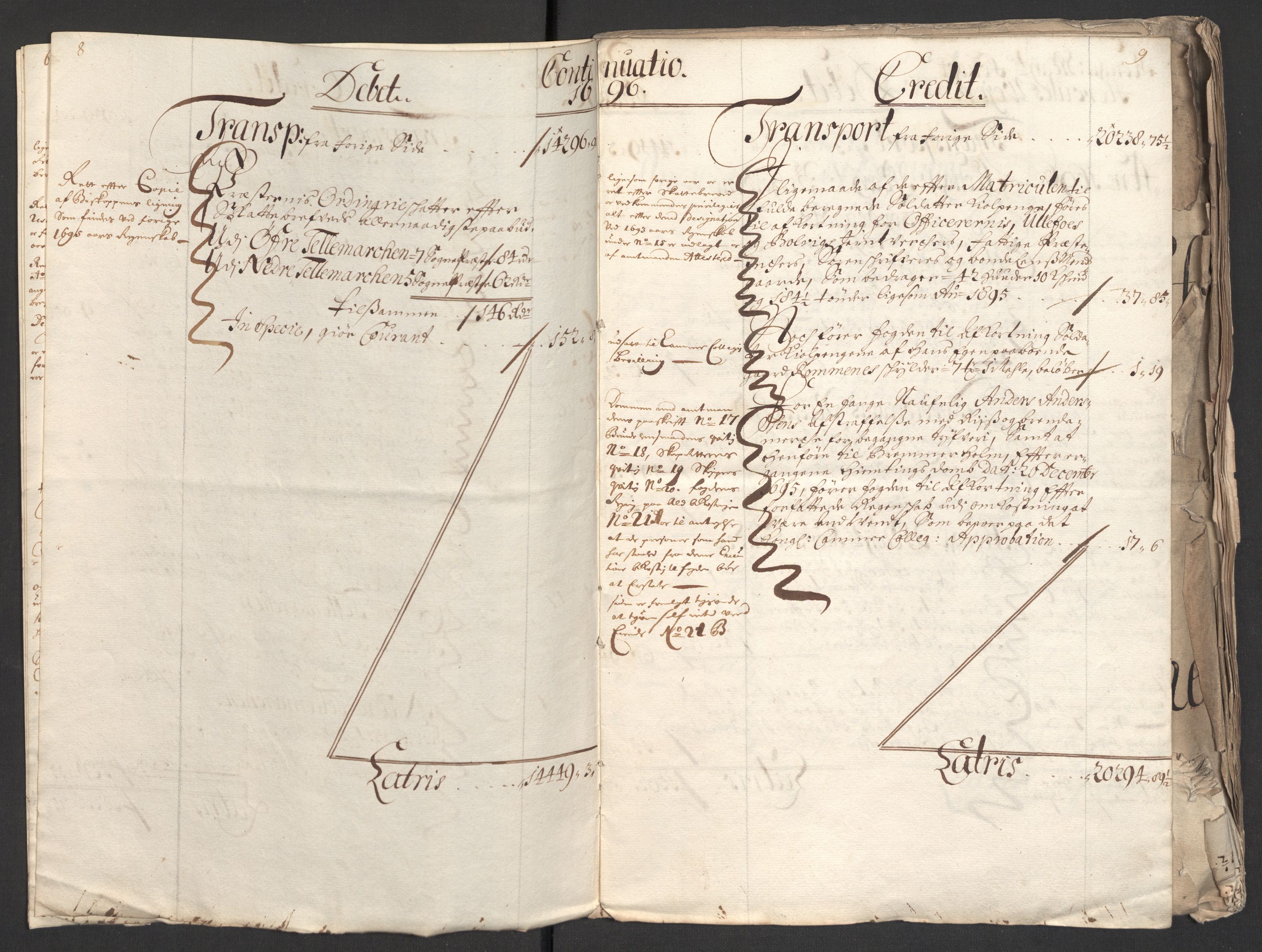 Rentekammeret inntil 1814, Reviderte regnskaper, Fogderegnskap, AV/RA-EA-4092/R36/L2094: Fogderegnskap Øvre og Nedre Telemark og Bamble, 1696, p. 8