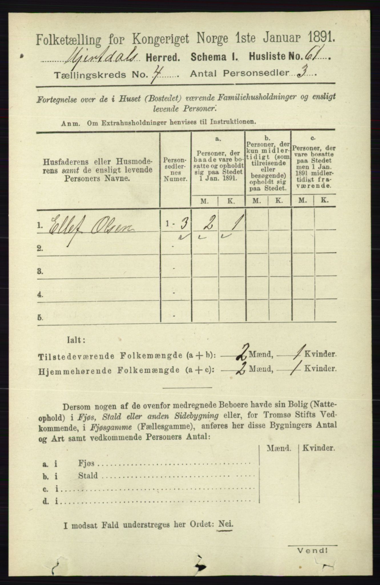 RA, 1891 census for 0827 Hjartdal, 1891, p. 1391