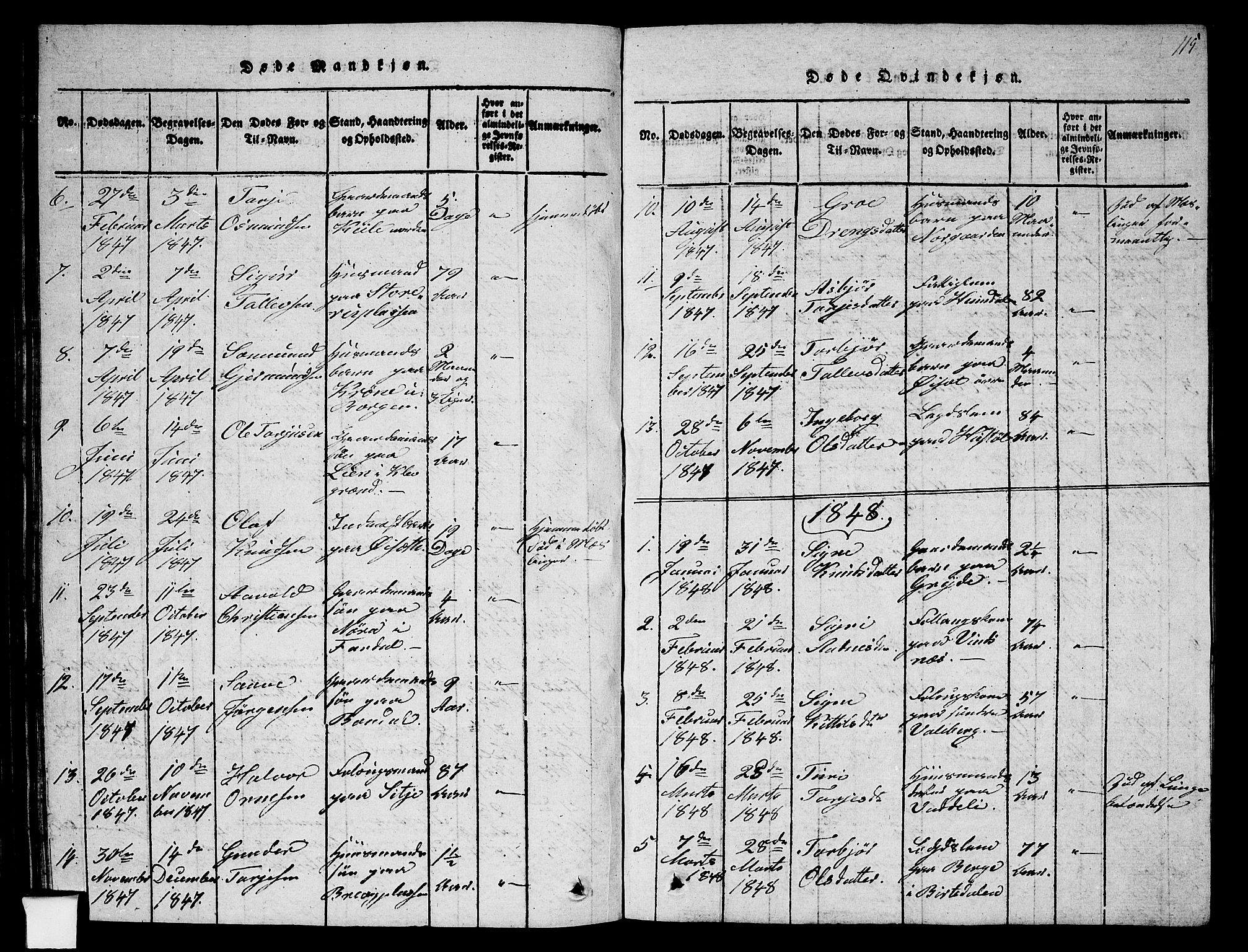 Fyresdal kirkebøker, SAKO/A-263/G/Ga/L0002: Parish register (copy) no. I 2, 1815-1857, p. 115