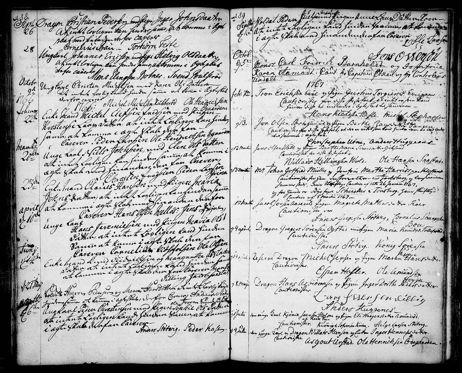 Rygge prestekontor Kirkebøker, SAO/A-10084b/F/Fa/L0001: Parish register (official) no. 1, 1725-1771, p. 188-189
