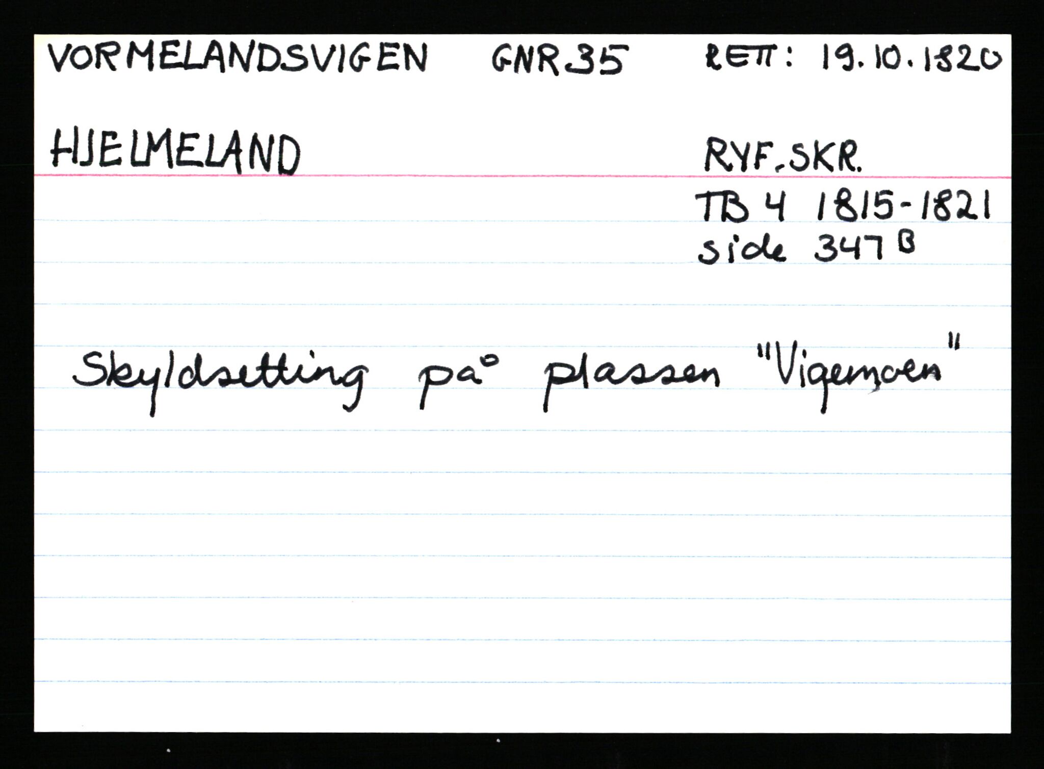Statsarkivet i Stavanger, AV/SAST-A-101971/03/Y/Ym/L0068: Åstedskort sortert etter gårdsnavn: Vormedal - Ytrevold, 1600-1950, p. 34
