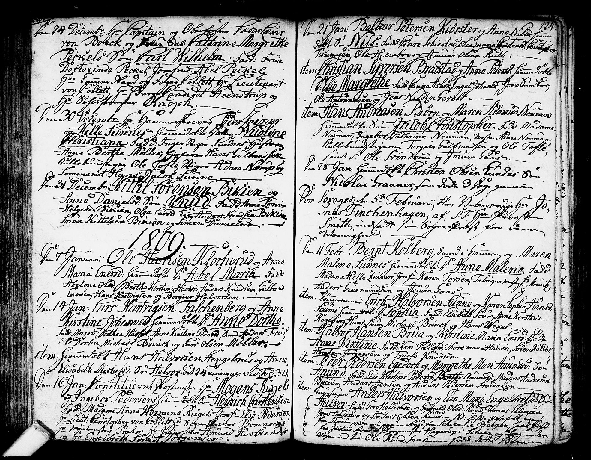 Kongsberg kirkebøker, SAKO/A-22/F/Fa/L0007: Parish register (official) no. I 7, 1795-1816, p. 124