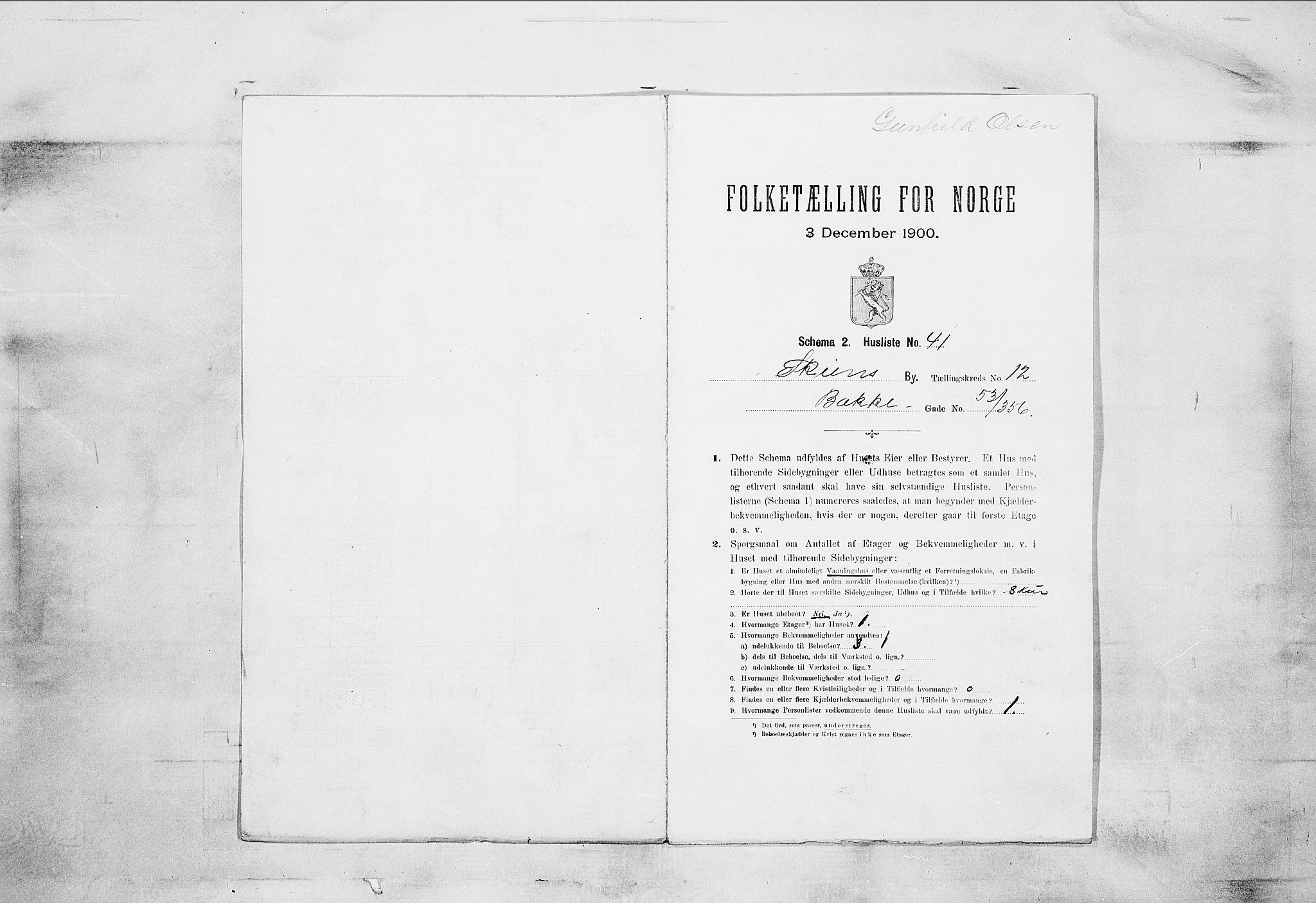 SAKO, 1900 census for Skien, 1900, p. 2097