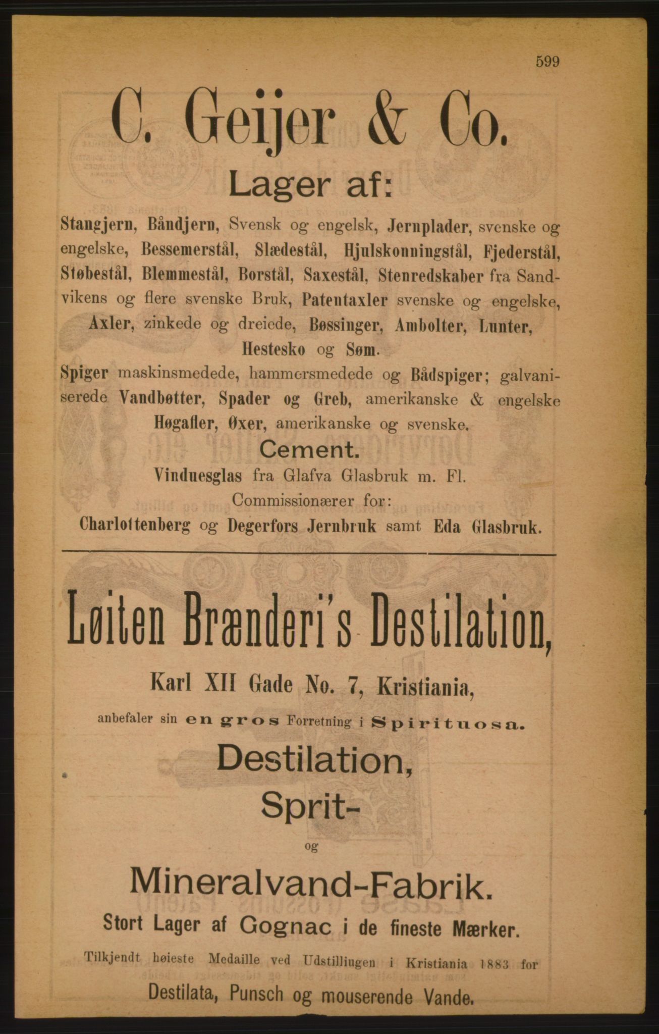 Kristiania/Oslo adressebok, PUBL/-, 1886, p. 599