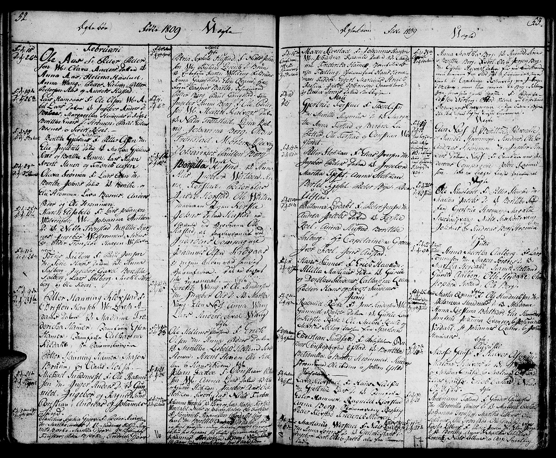 Ministerialprotokoller, klokkerbøker og fødselsregistre - Nord-Trøndelag, SAT/A-1458/730/L0274: Parish register (official) no. 730A03, 1802-1816, p. 52-53