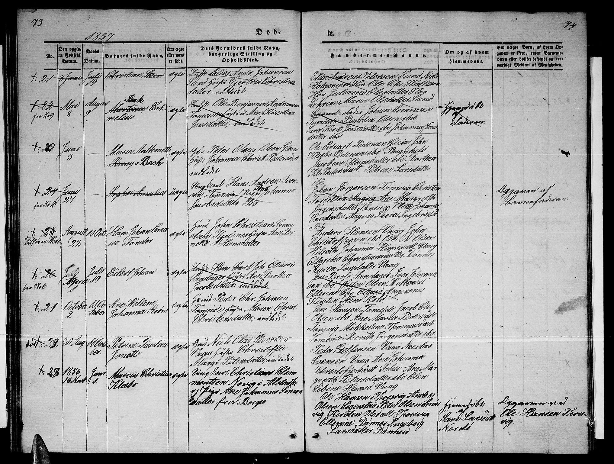 Ministerialprotokoller, klokkerbøker og fødselsregistre - Nordland, SAT/A-1459/835/L0530: Parish register (copy) no. 835C02, 1842-1865, p. 73-74