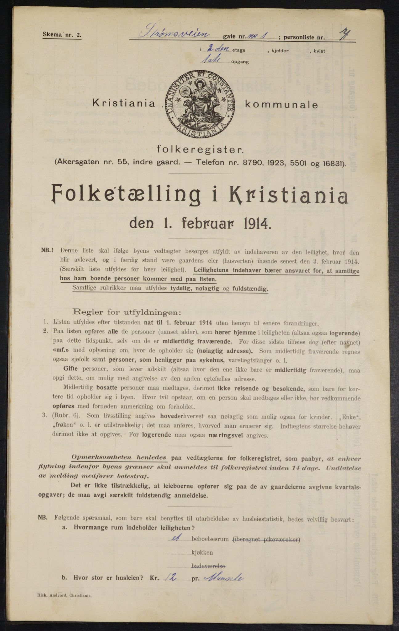 OBA, Municipal Census 1914 for Kristiania, 1914, p. 104650