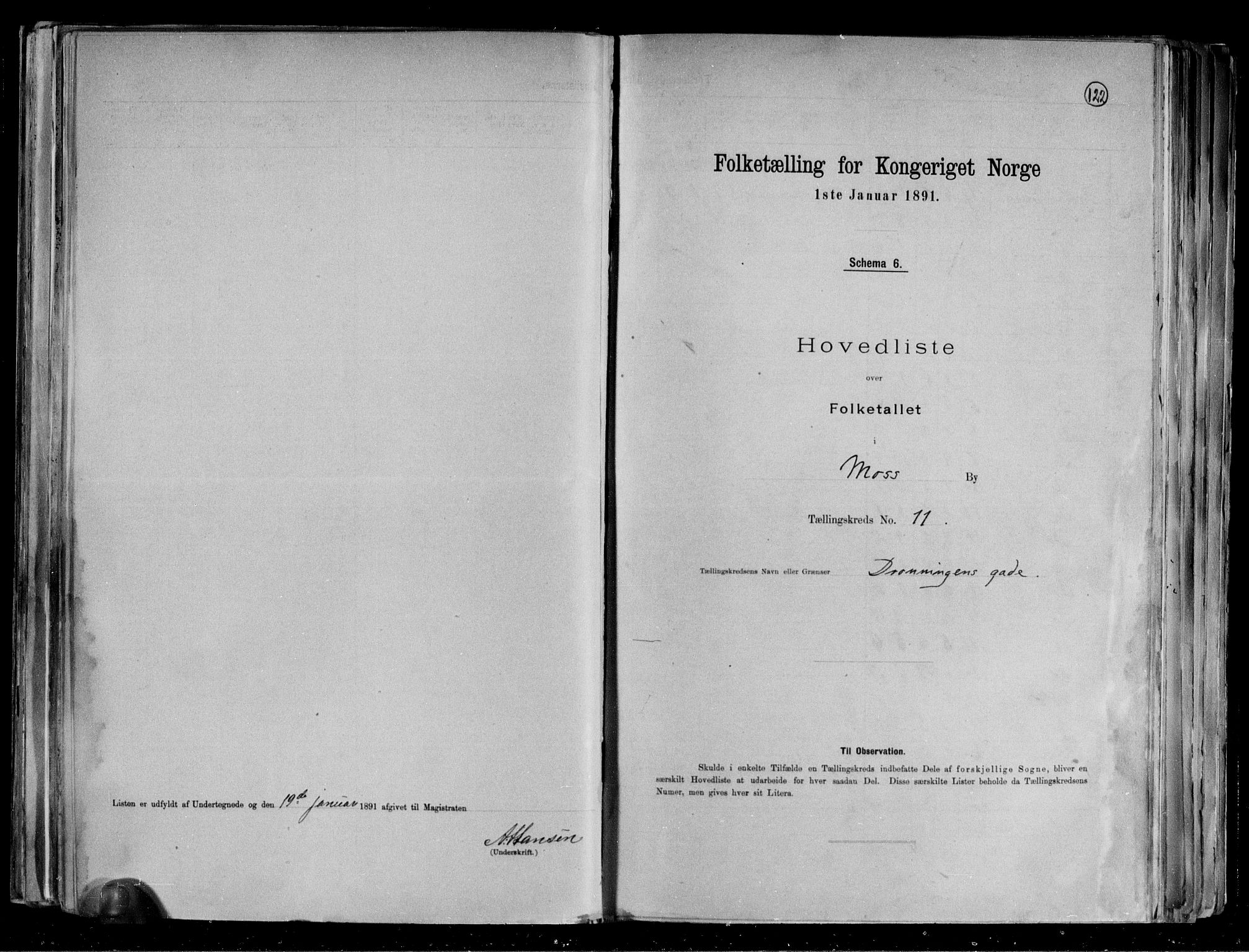 RA, 1891 census for 0104 Moss, 1891, p. 25