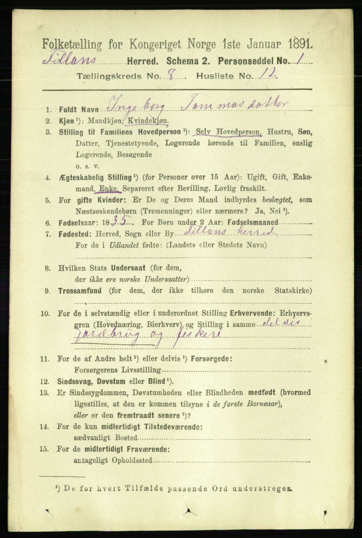 RA, 1891 census for 1616 Fillan, 1891, p. 1941