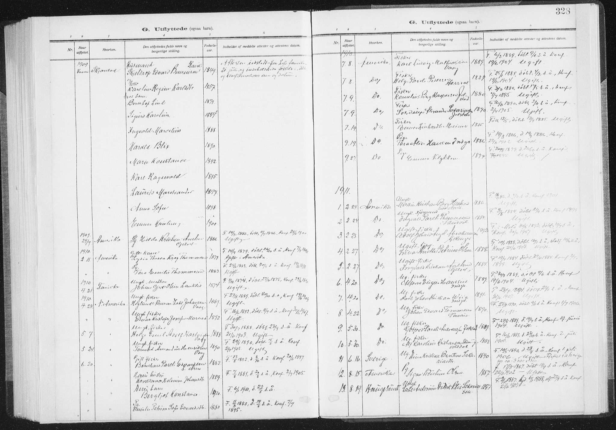 Ministerialprotokoller, klokkerbøker og fødselsregistre - Nordland, AV/SAT-A-1459/805/L0104: Parish register (official) no. 805A09, 1909-1926, p. 328