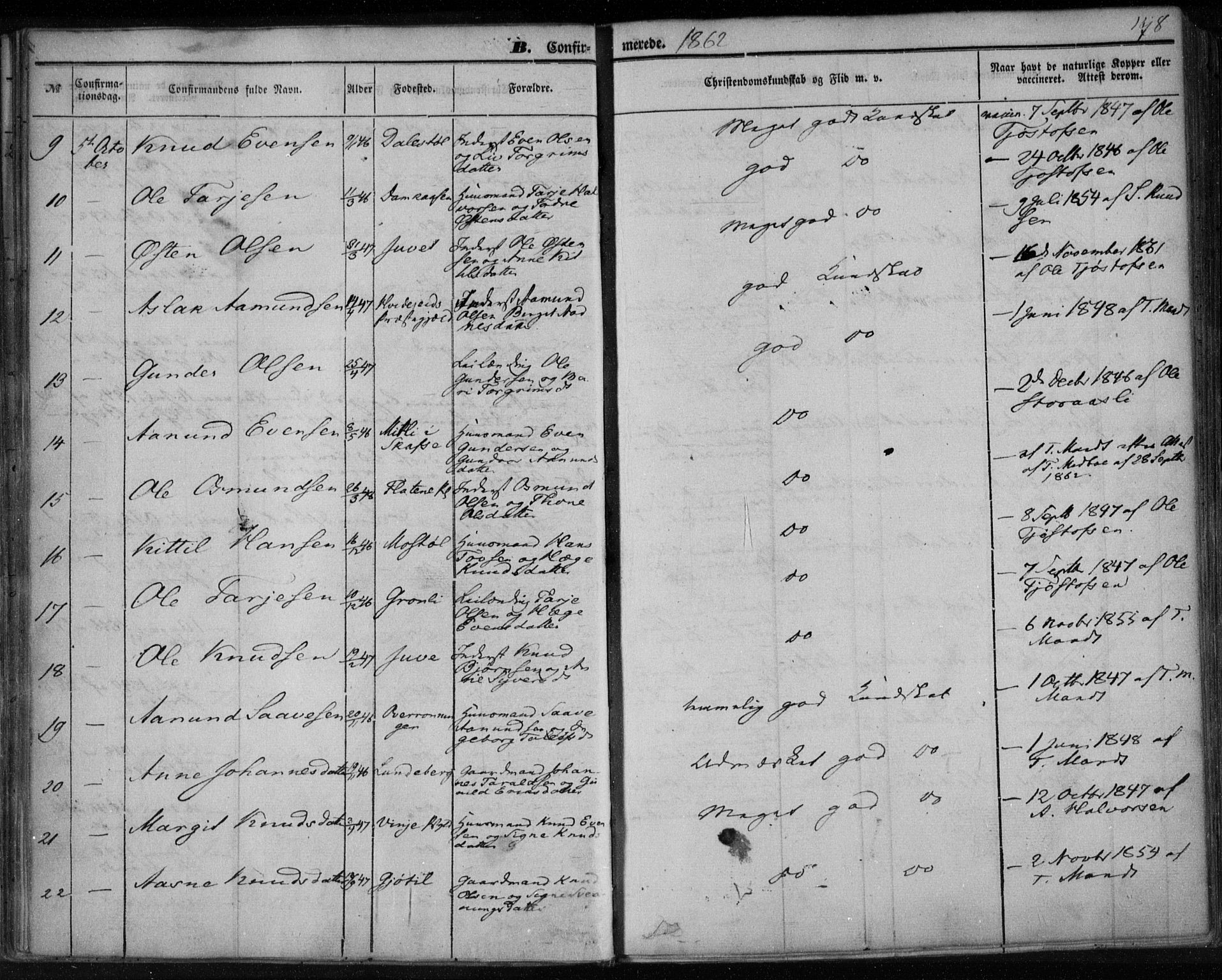 Lårdal kirkebøker, SAKO/A-284/F/Fa/L0006: Parish register (official) no. I 6, 1861-1886, p. 148