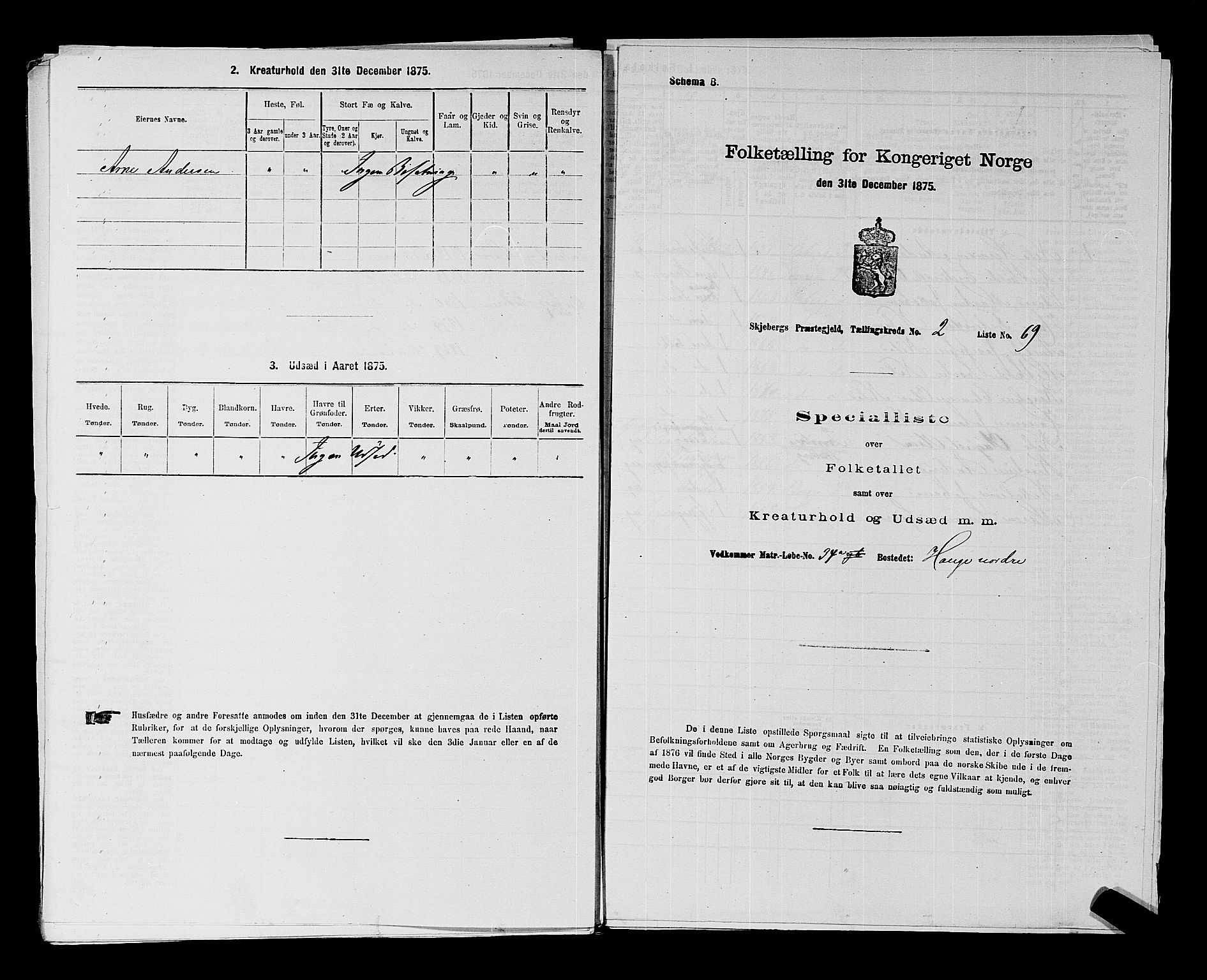 RA, 1875 census for 0115P Skjeberg, 1875, p. 365