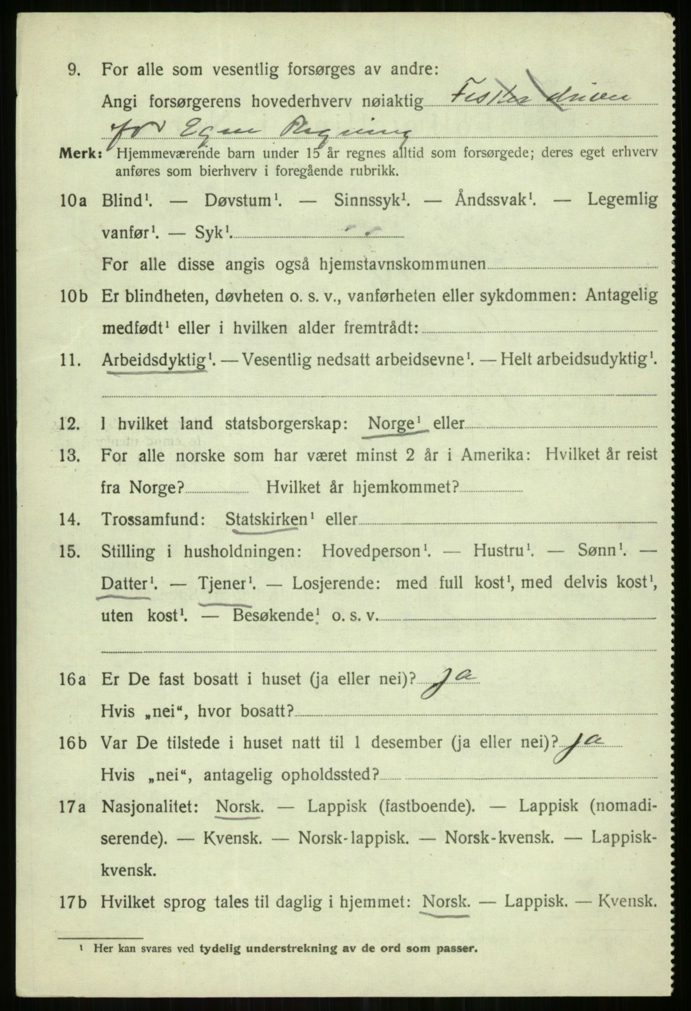SATØ, 1920 census for Karlsøy, 1920, p. 2062