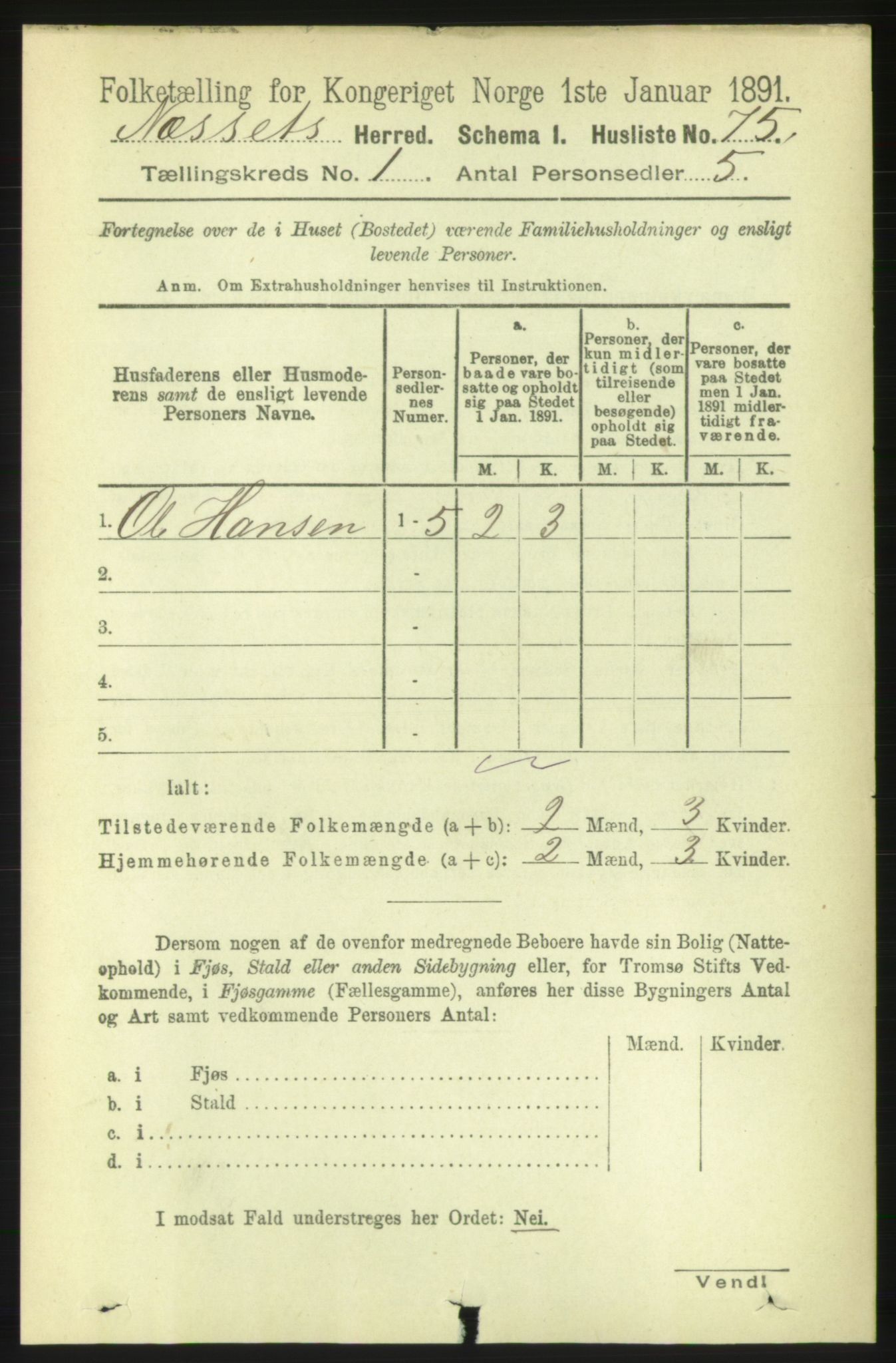 RA, 1891 census for 1543 Nesset, 1891, p. 89