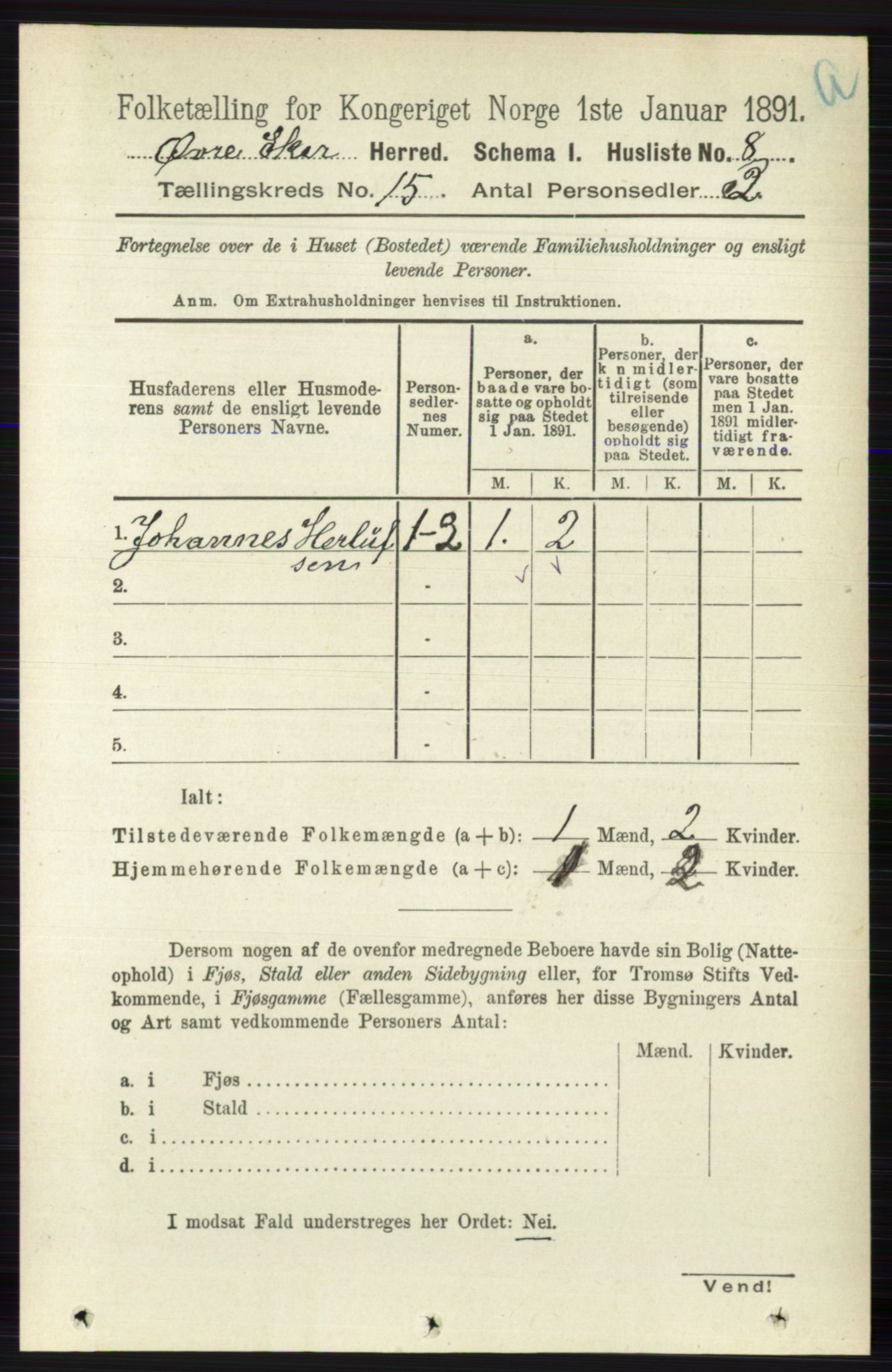 RA, 1891 census for 0624 Øvre Eiker, 1891, p. 6932