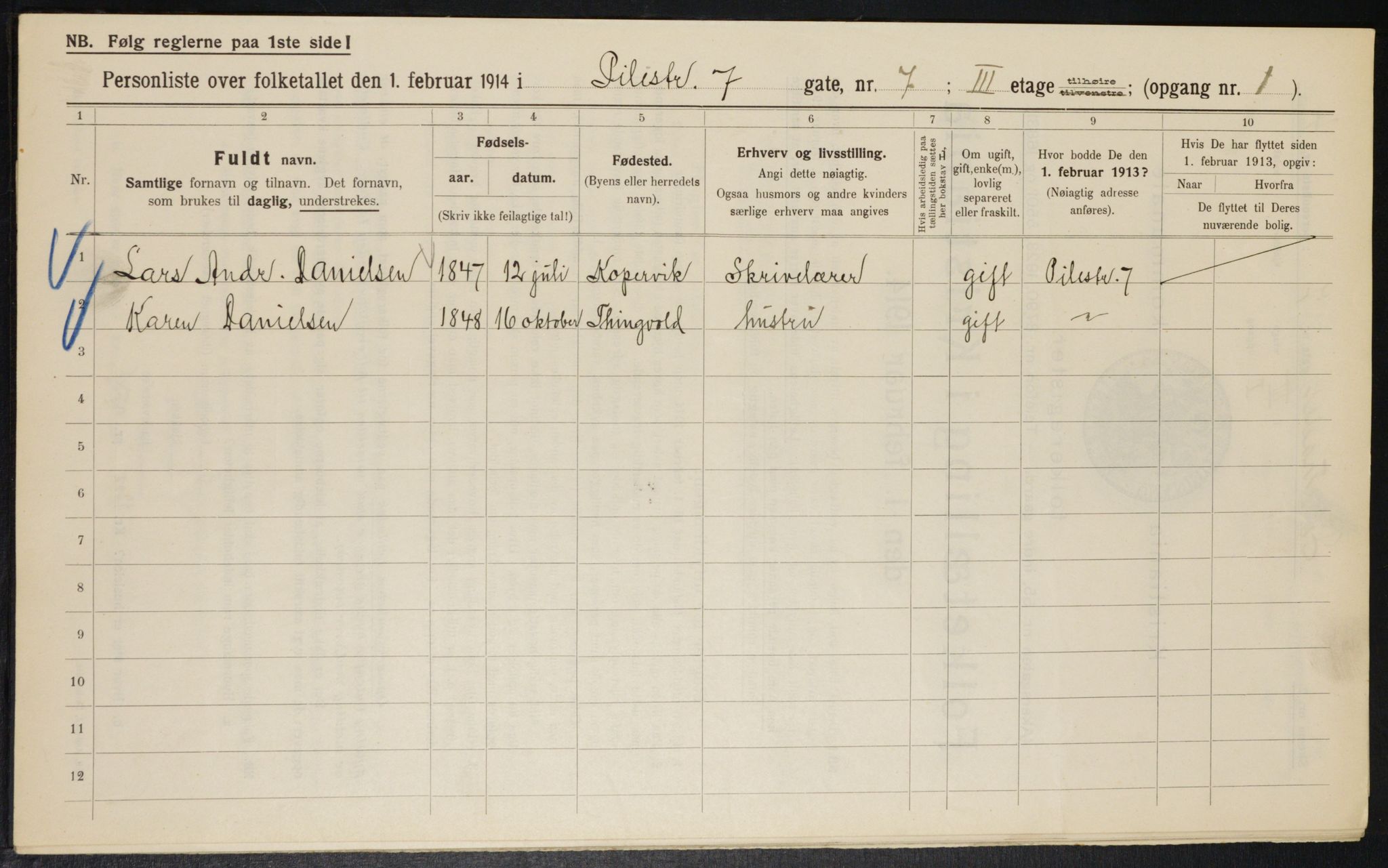 OBA, Municipal Census 1914 for Kristiania, 1914, p. 78867