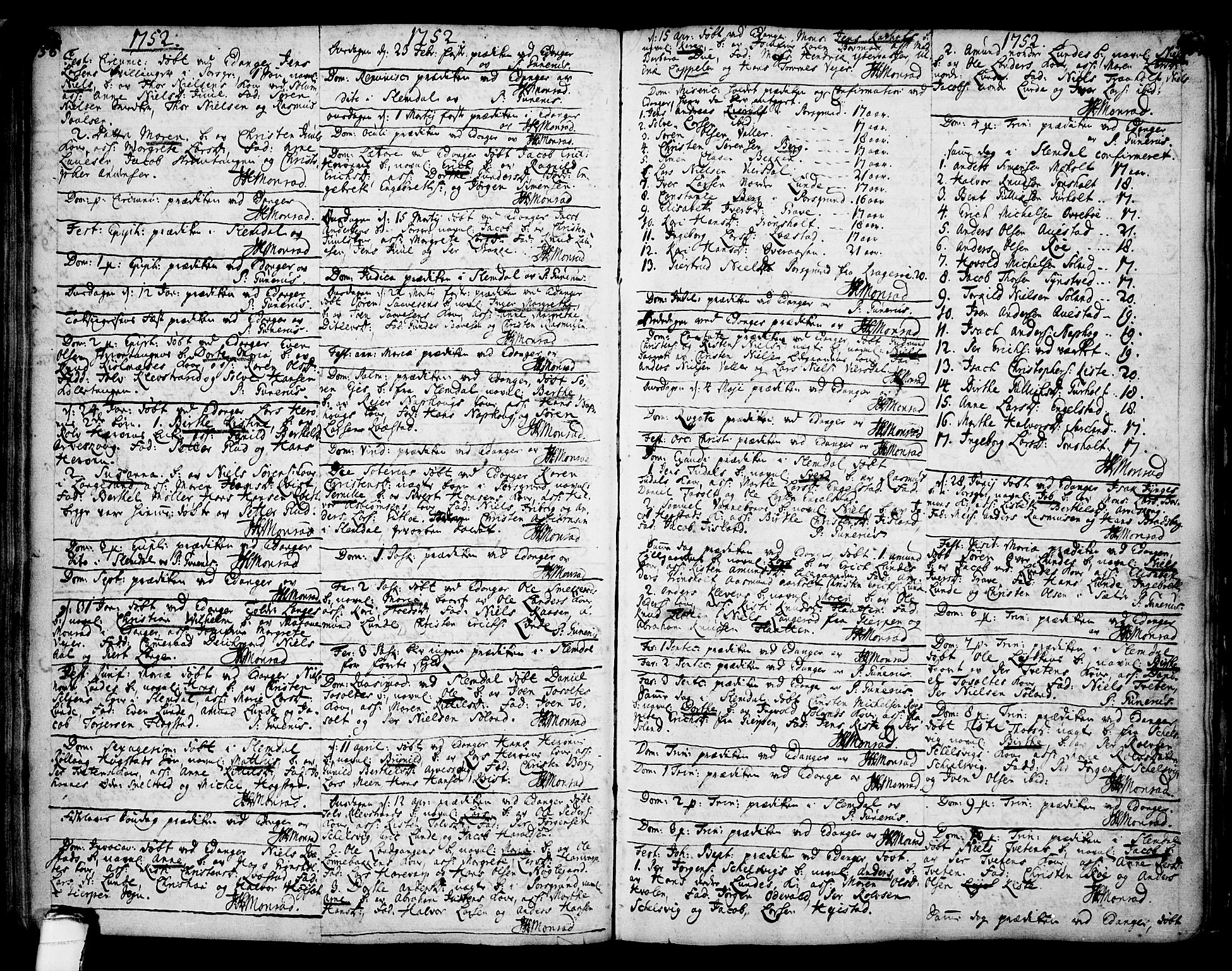 Eidanger kirkebøker, SAKO/A-261/F/Fa/L0004: Parish register (official) no. 4, 1733-1759, p. 156-157