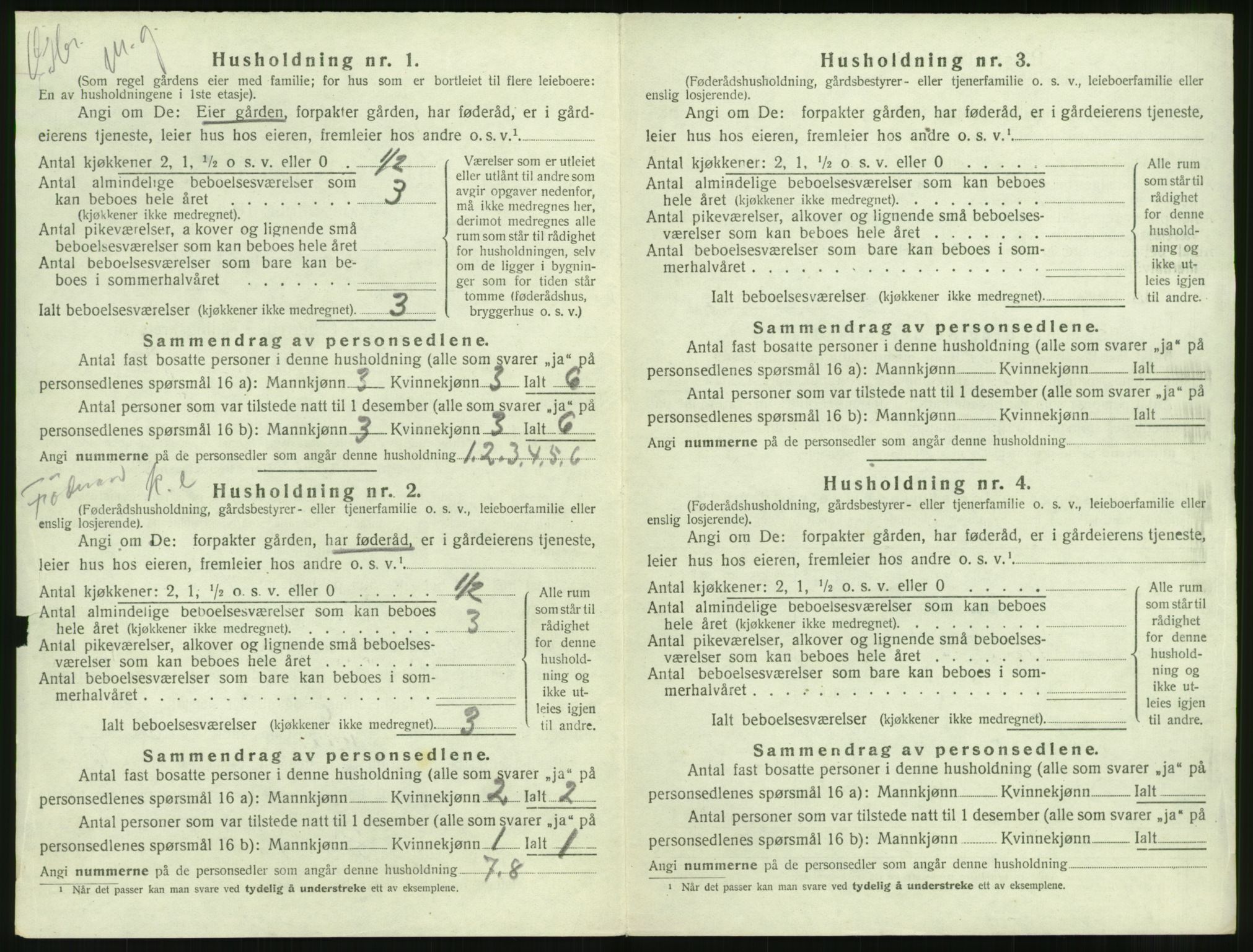 SAT, 1920 census for Borgund, 1920, p. 463