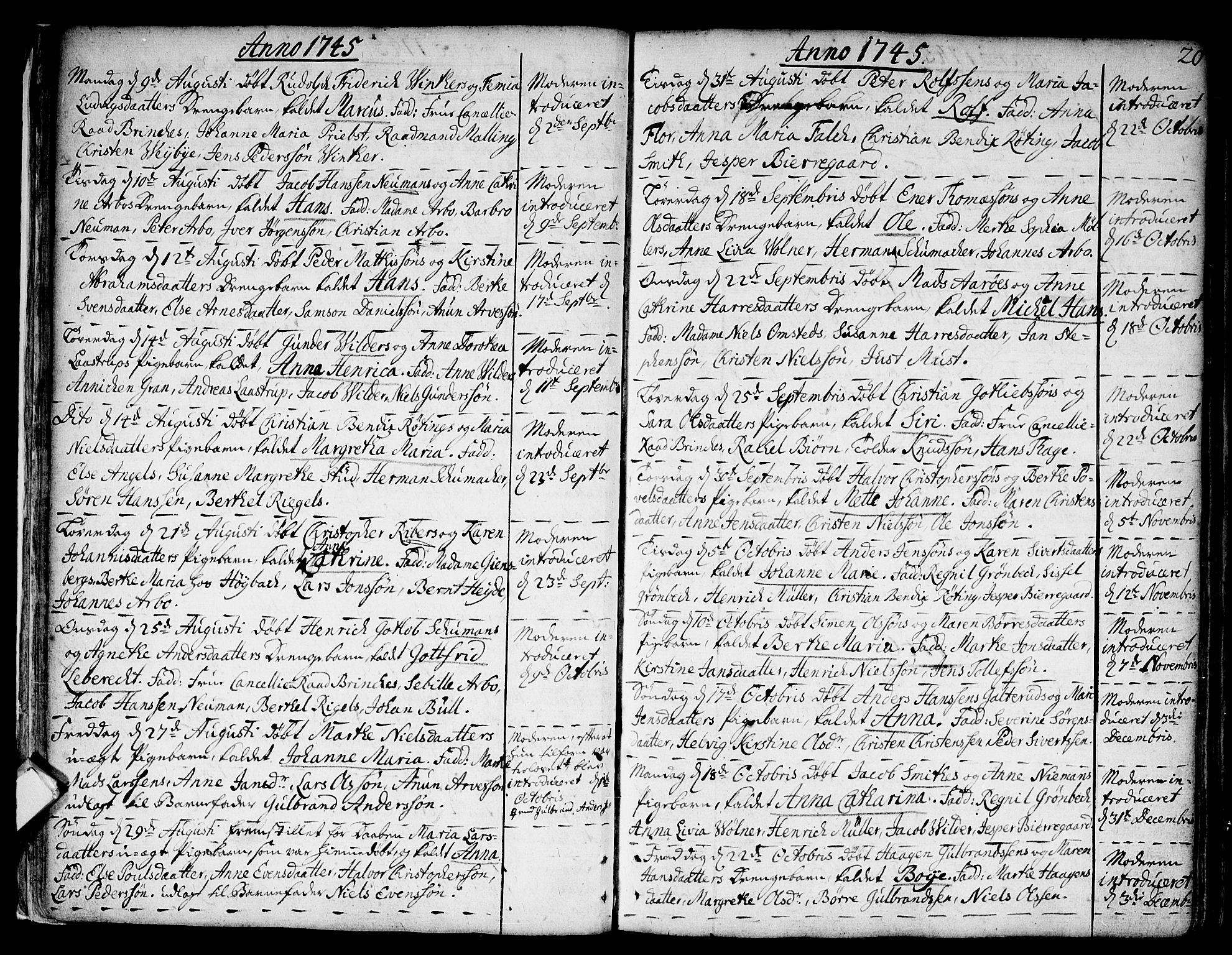 Strømsø kirkebøker, AV/SAKO-A-246/F/Fa/L0007: Parish register (official) no. I 7, 1739-1751, p. 20