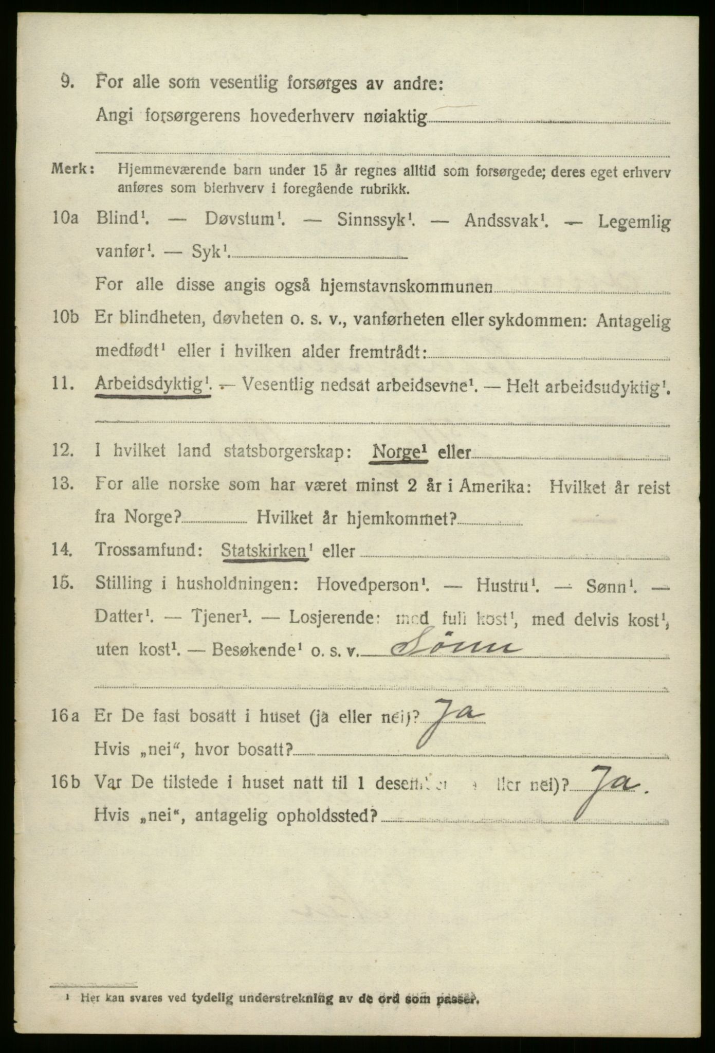 SAB, 1920 census for Innvik, 1920, p. 3898