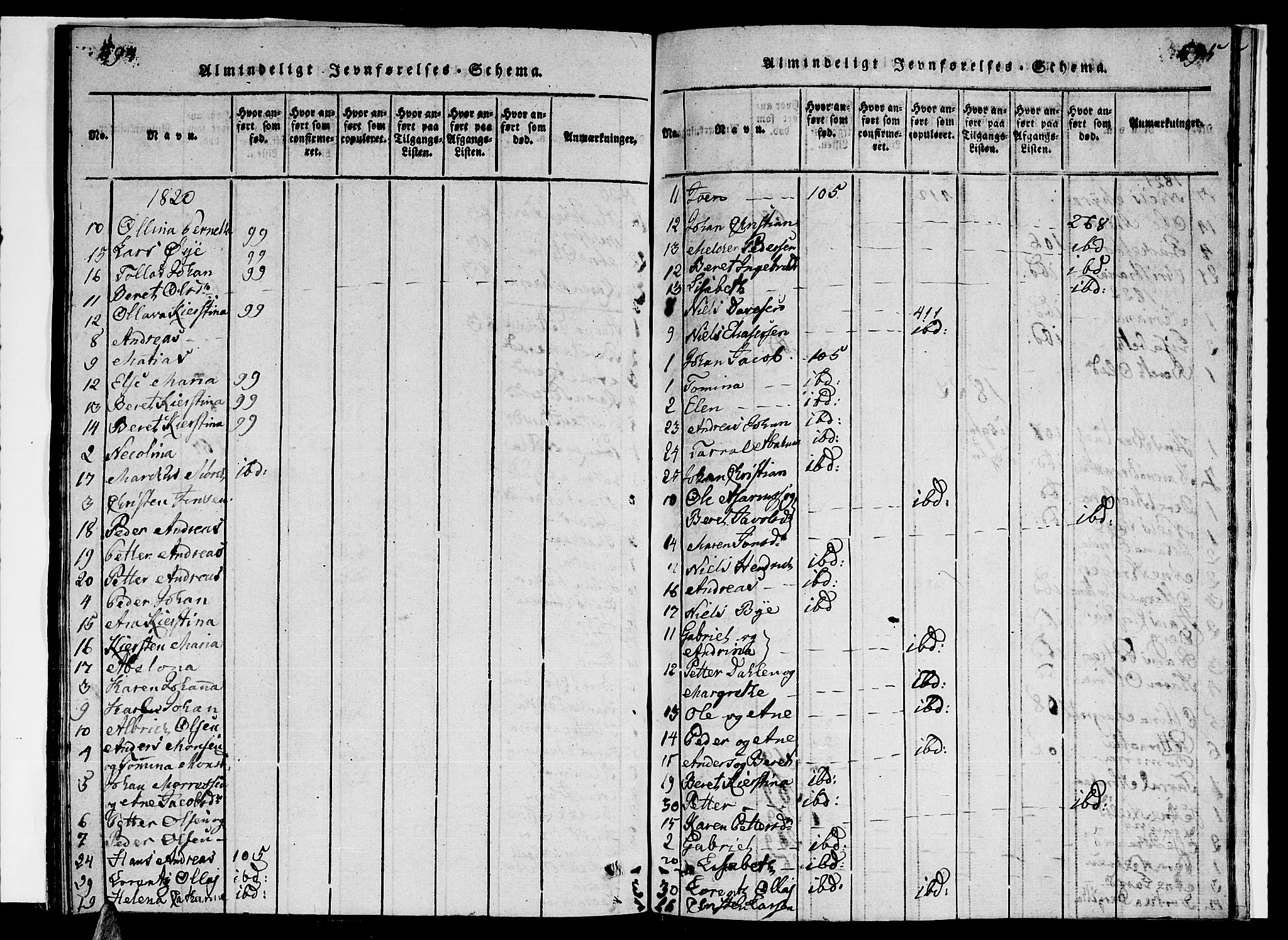 Ministerialprotokoller, klokkerbøker og fødselsregistre - Nordland, SAT/A-1459/841/L0617: Parish register (copy) no. 841C01 /2, 1820-1830, p. 694-695