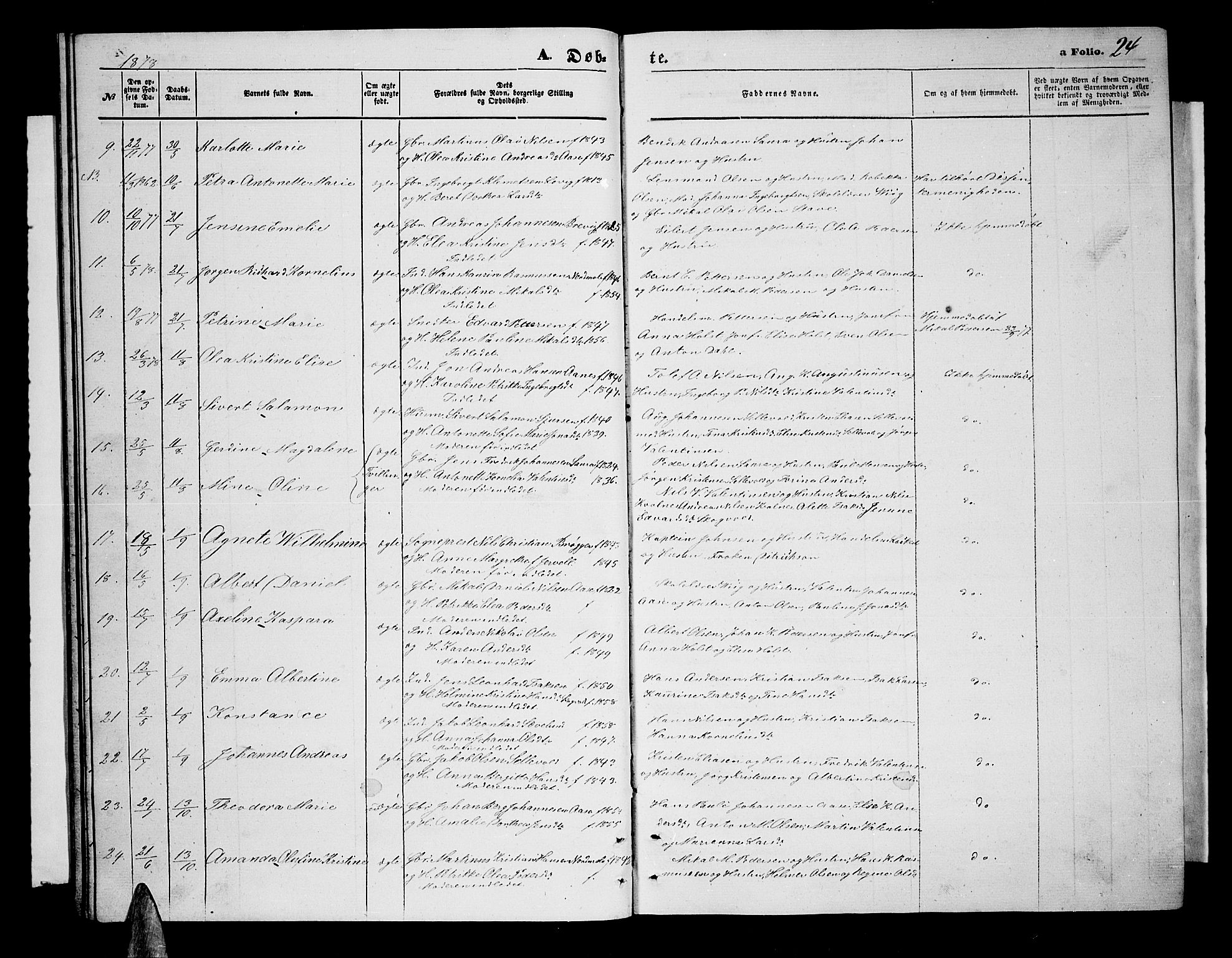 Ministerialprotokoller, klokkerbøker og fødselsregistre - Nordland, AV/SAT-A-1459/897/L1412: Parish register (copy) no. 897C02, 1867-1886, p. 24