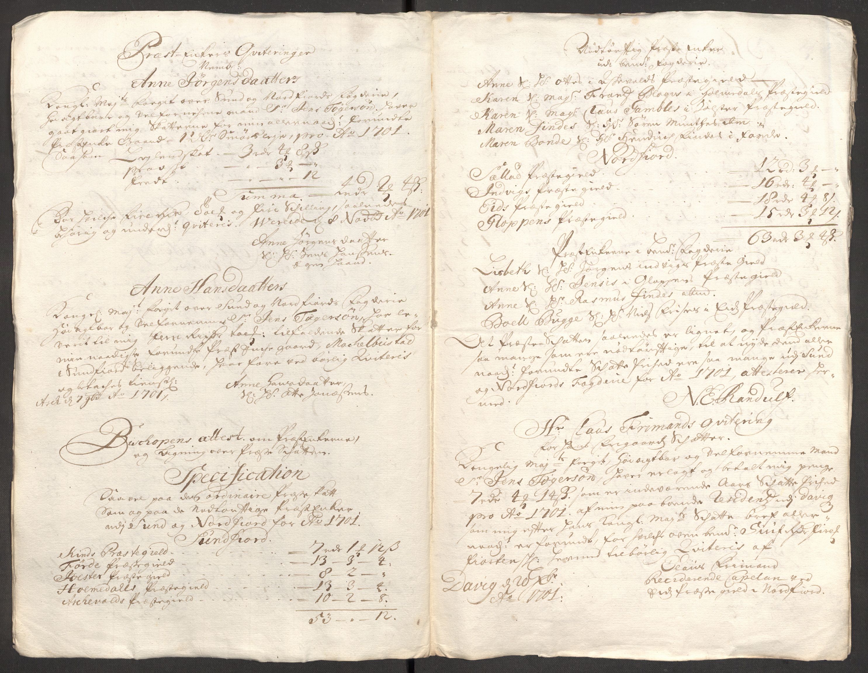 Rentekammeret inntil 1814, Reviderte regnskaper, Fogderegnskap, RA/EA-4092/R53/L3425: Fogderegnskap Sunn- og Nordfjord, 1700-1701, p. 318