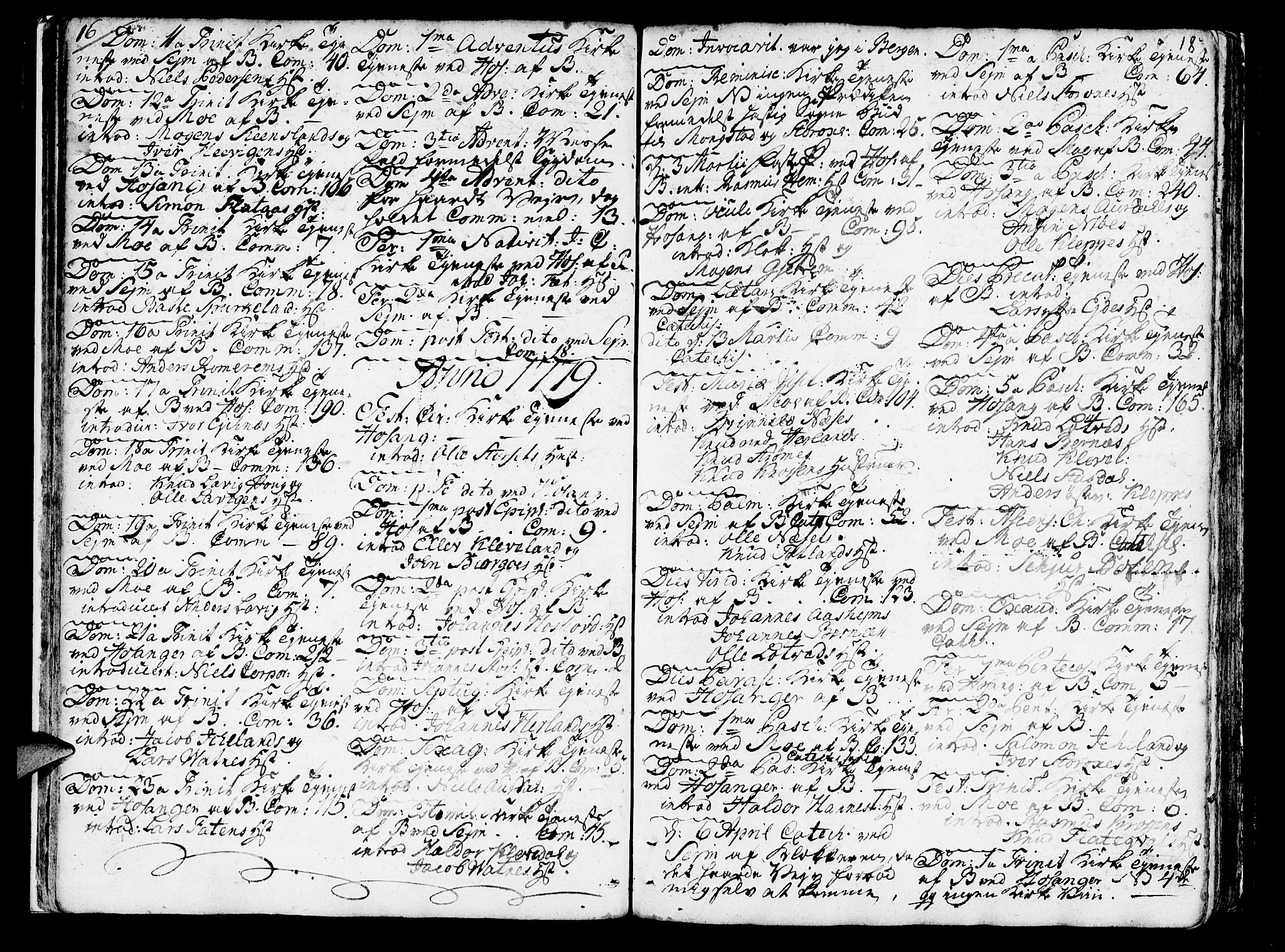 Hosanger sokneprestembete, SAB/A-75801/H/Haa: Parish register (official) no. A 2 /1, 1766-1793, p. 18