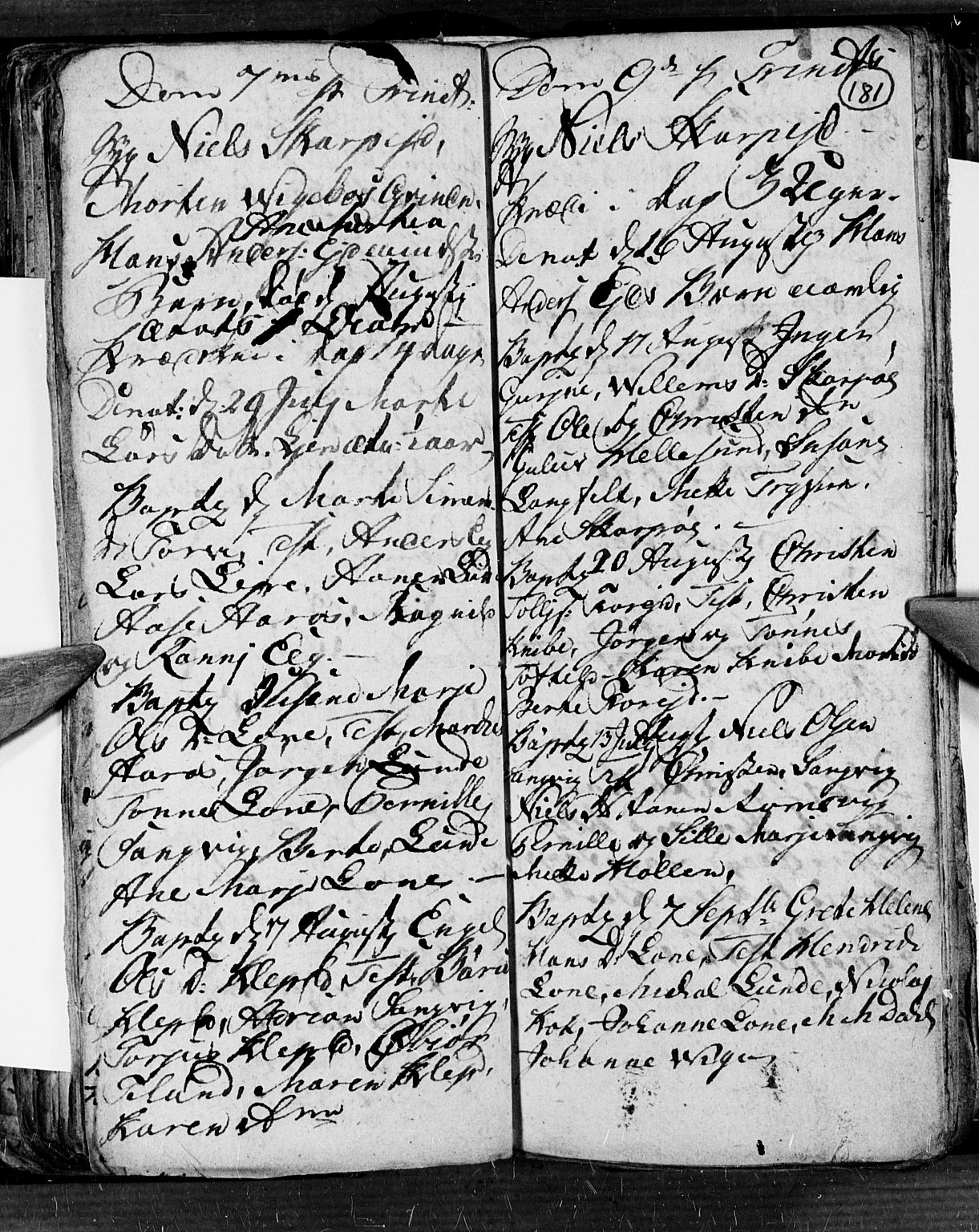 Søgne sokneprestkontor, AV/SAK-1111-0037/F/Fb/Fbb/L0001: Parish register (copy) no. B 1, 1779-1802, p. 181