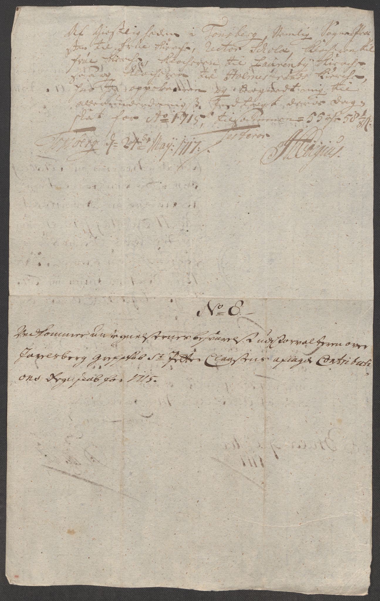 Rentekammeret inntil 1814, Reviderte regnskaper, Fogderegnskap, AV/RA-EA-4092/R32/L1879: Fogderegnskap Jarlsberg grevskap, 1714-1715, p. 517