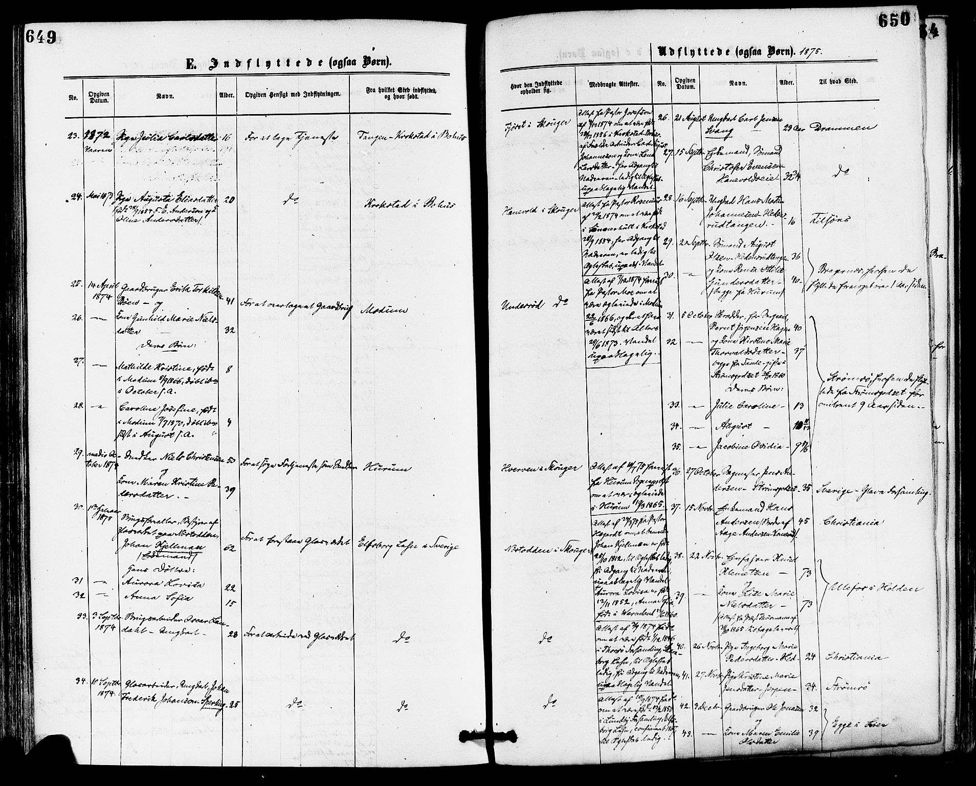 Skoger kirkebøker, AV/SAKO-A-59/F/Fa/L0005: Parish register (official) no. I 5, 1873-1884, p. 649-650