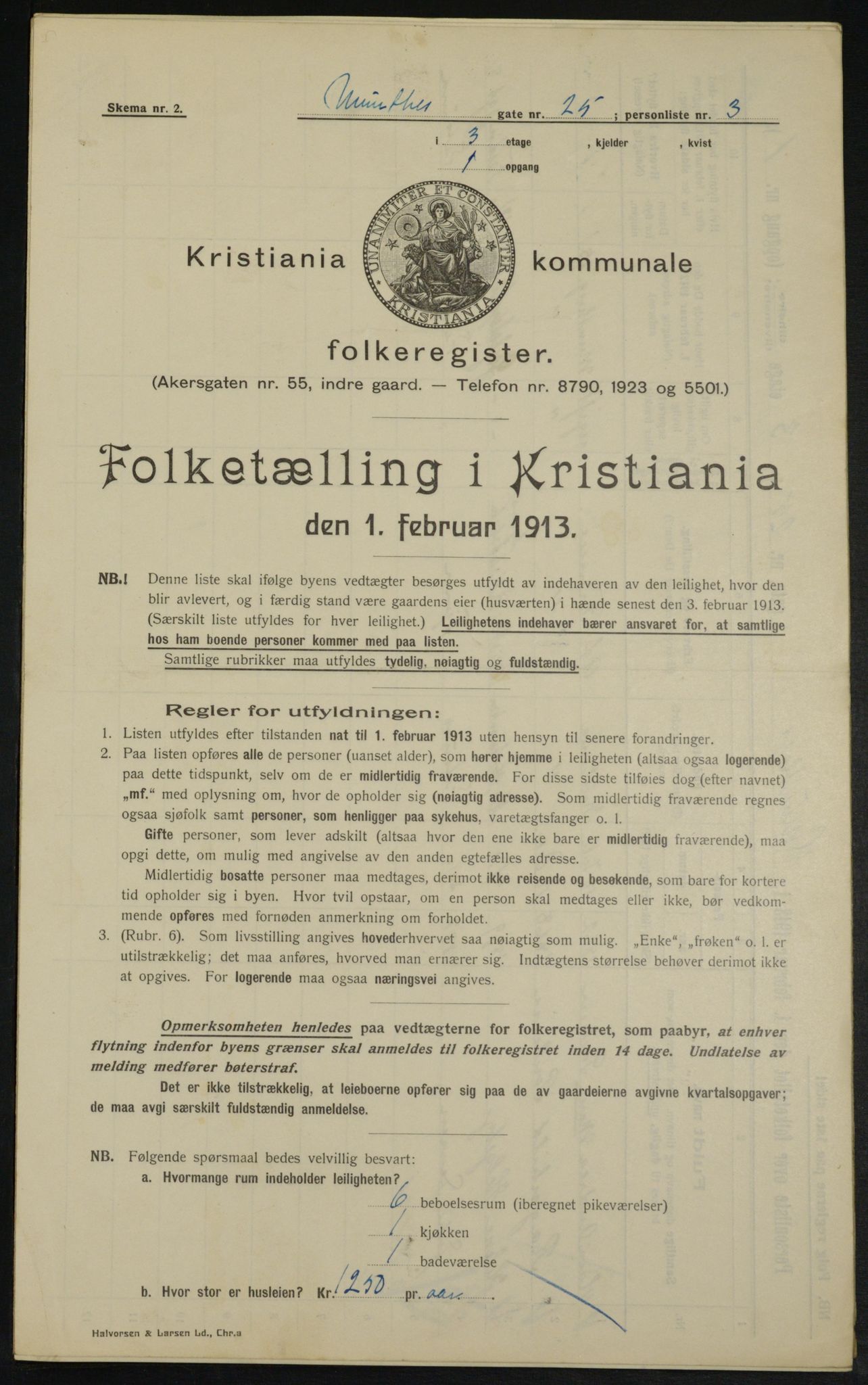 OBA, Municipal Census 1913 for Kristiania, 1913, p. 68074