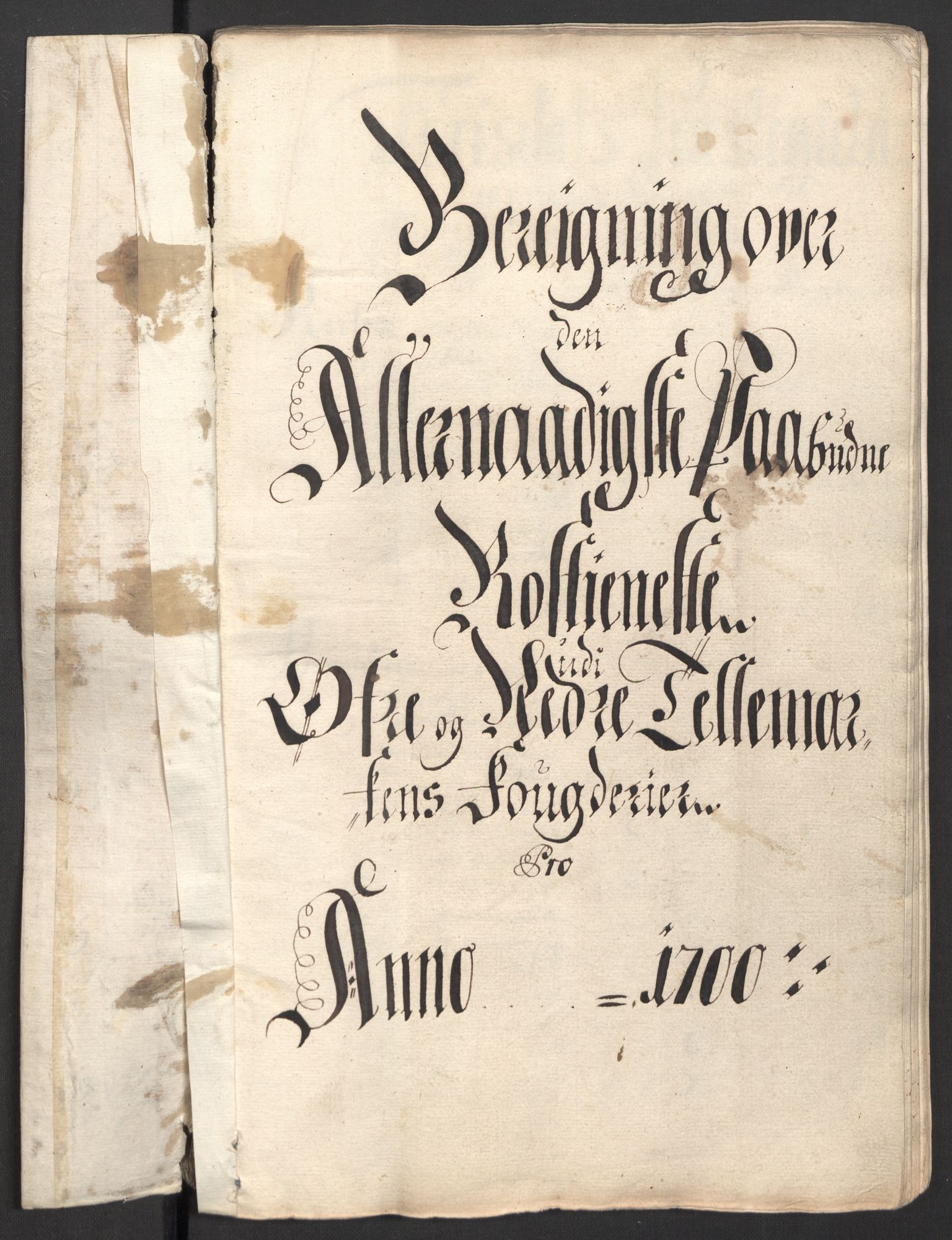 Rentekammeret inntil 1814, Reviderte regnskaper, Fogderegnskap, AV/RA-EA-4092/R36/L2104: Fogderegnskap Øvre og Nedre Telemark og Bamble, 1700, p. 71