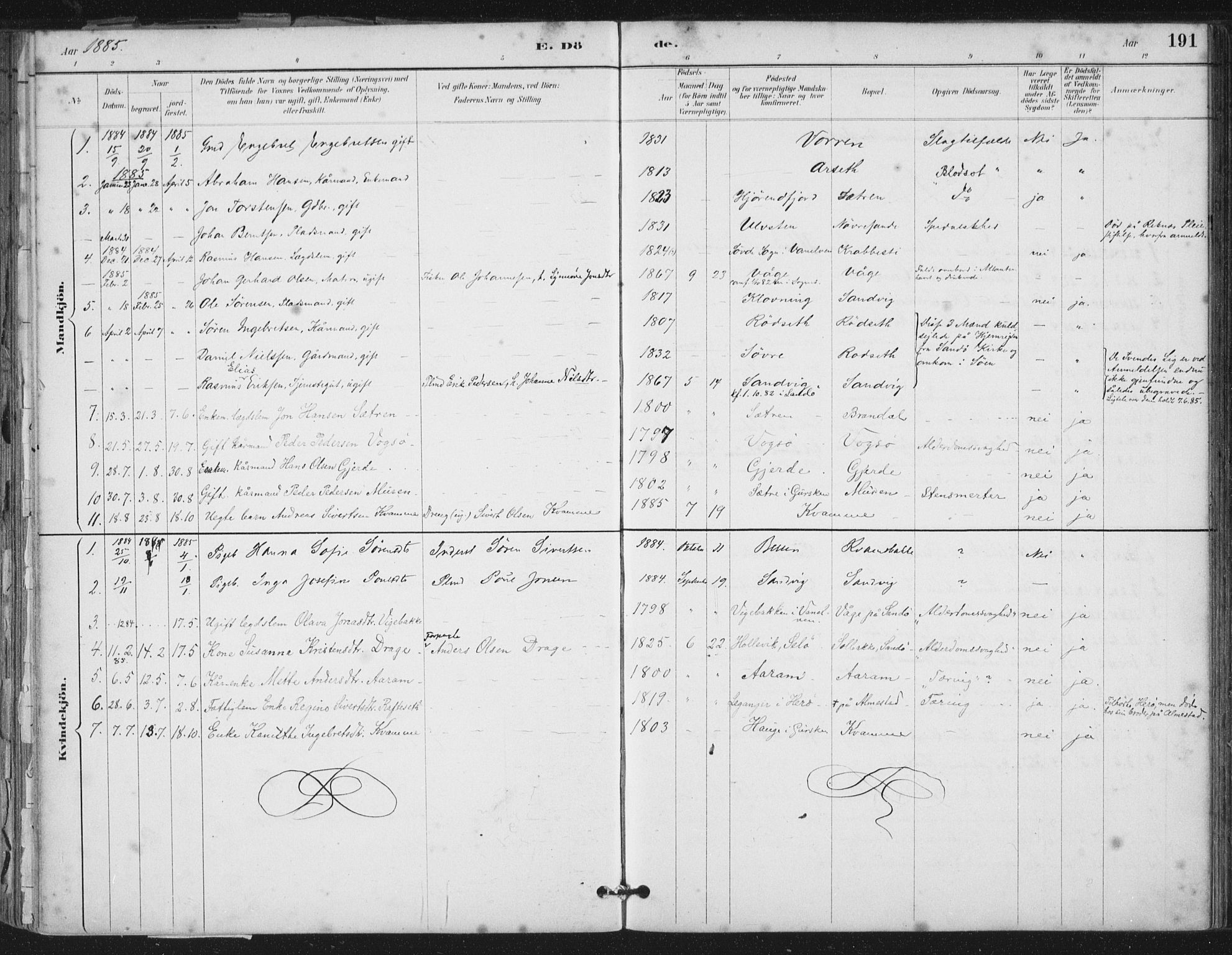 Ministerialprotokoller, klokkerbøker og fødselsregistre - Møre og Romsdal, AV/SAT-A-1454/503/L0037: Parish register (official) no. 503A05, 1884-1900, p. 191