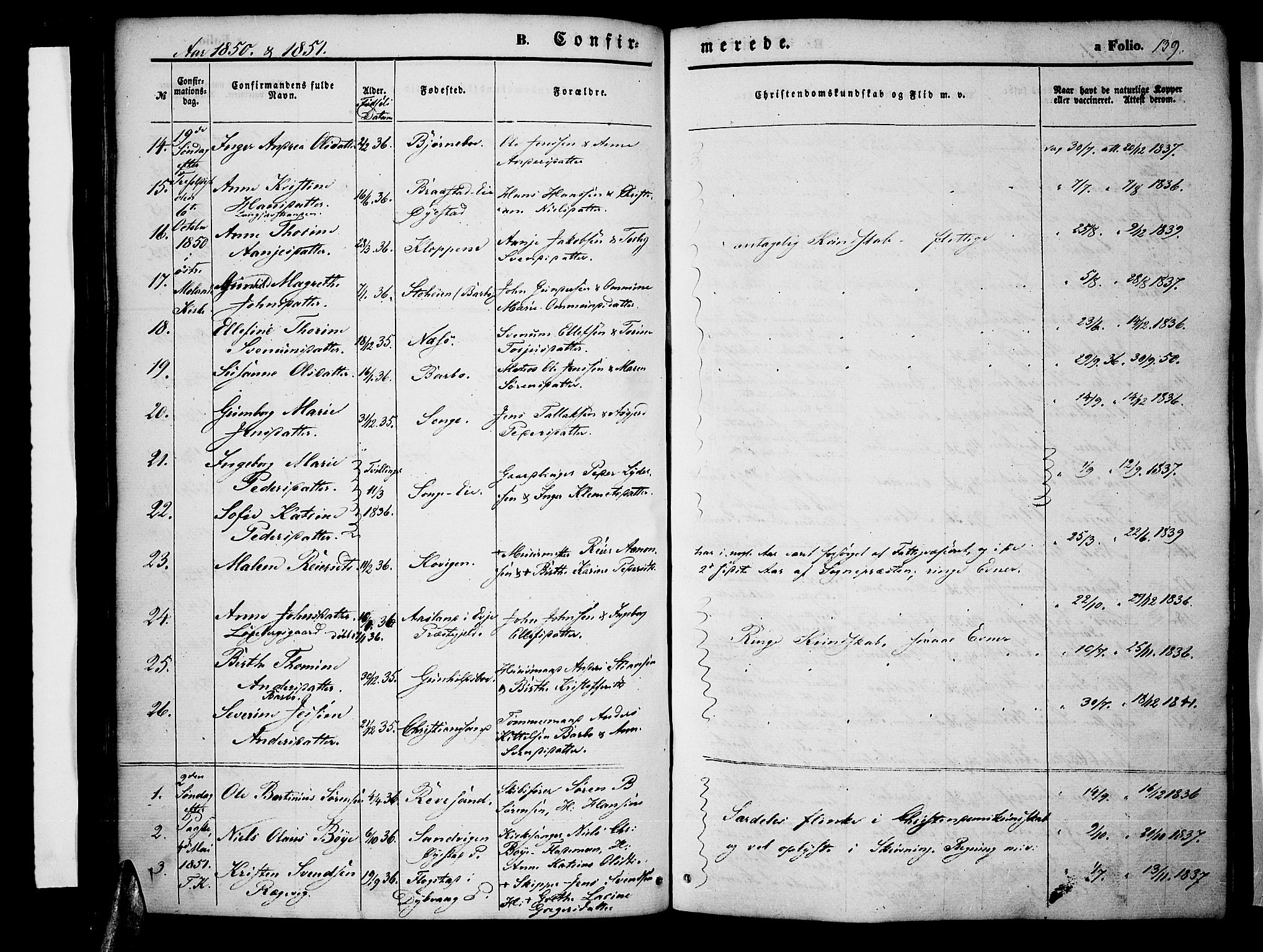 Tromøy sokneprestkontor, SAK/1111-0041/F/Fa/L0005: Parish register (official) no. A 5, 1847-1856, p. 139