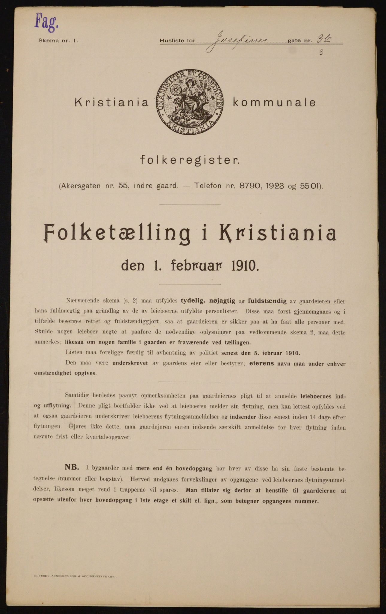 OBA, Municipal Census 1910 for Kristiania, 1910, p. 45992