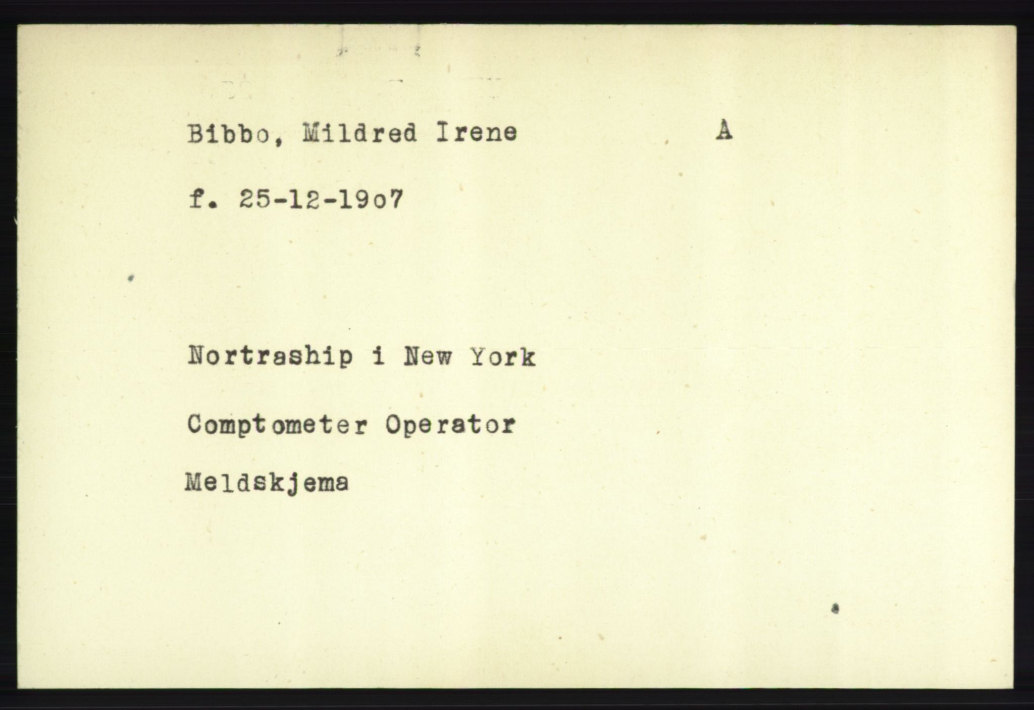 Forsvarets Overkommando. 2. kontor. Arkiv 8.1. Mottakersentralen FDE og FO.II, RA/RAFA-6952/P/Pa/L0003a: Bibbo - Brauther, 1940-1945, p. 1