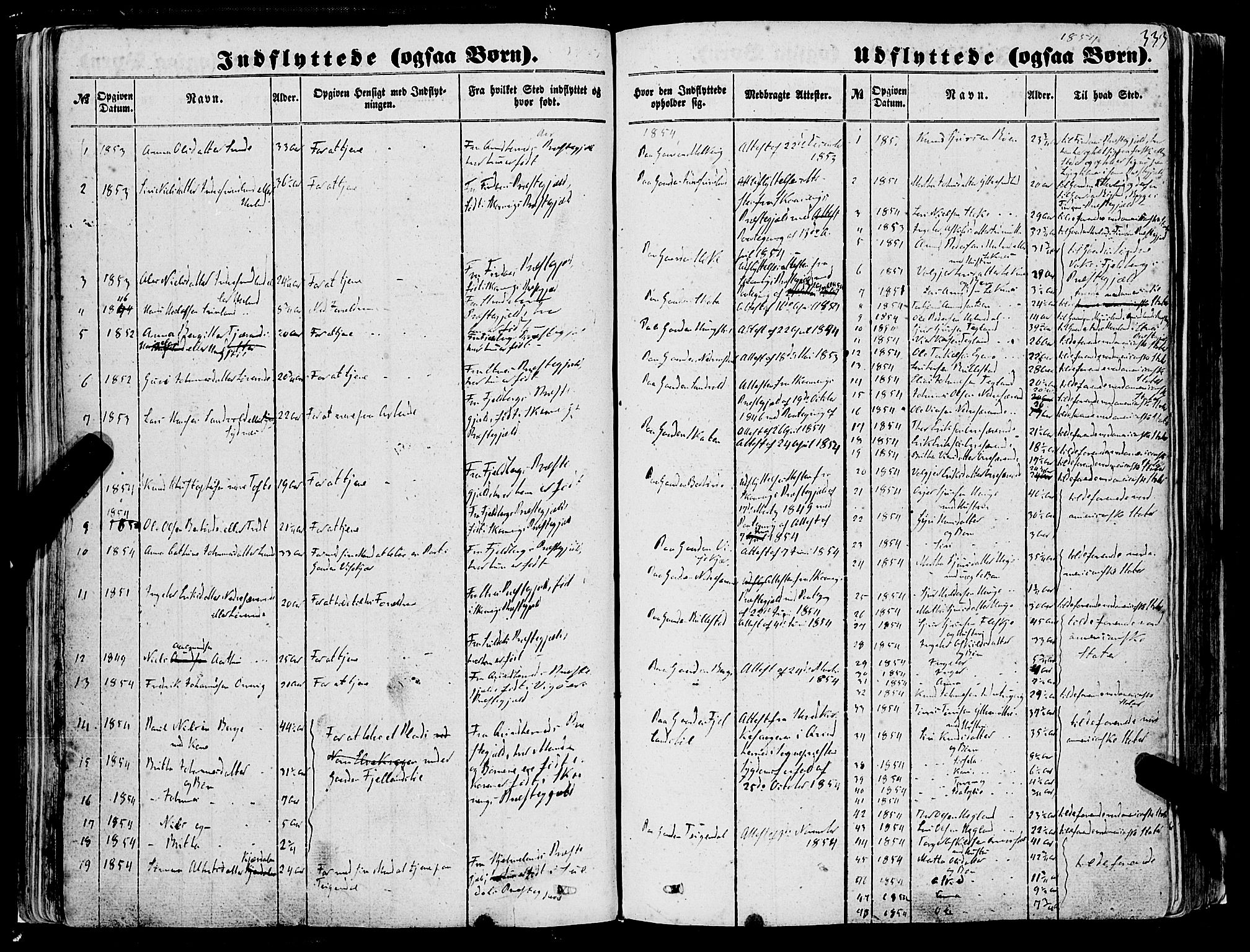 Skånevik sokneprestembete, SAB/A-77801/H/Haa: Parish register (official) no. A 5II, 1848-1869, p. 333