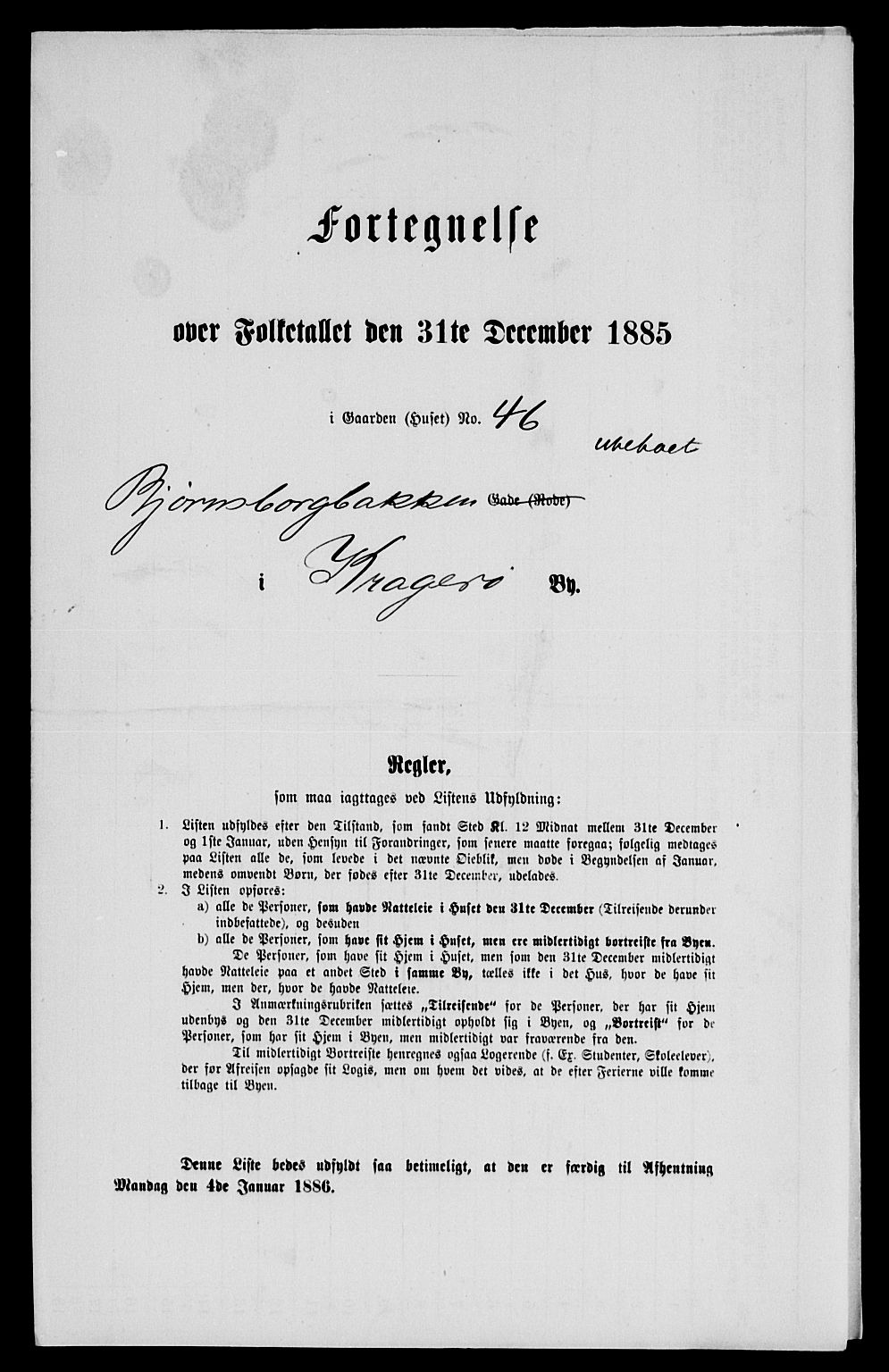 SAKO, 1885 census for 0801 Kragerø, 1885, p. 976