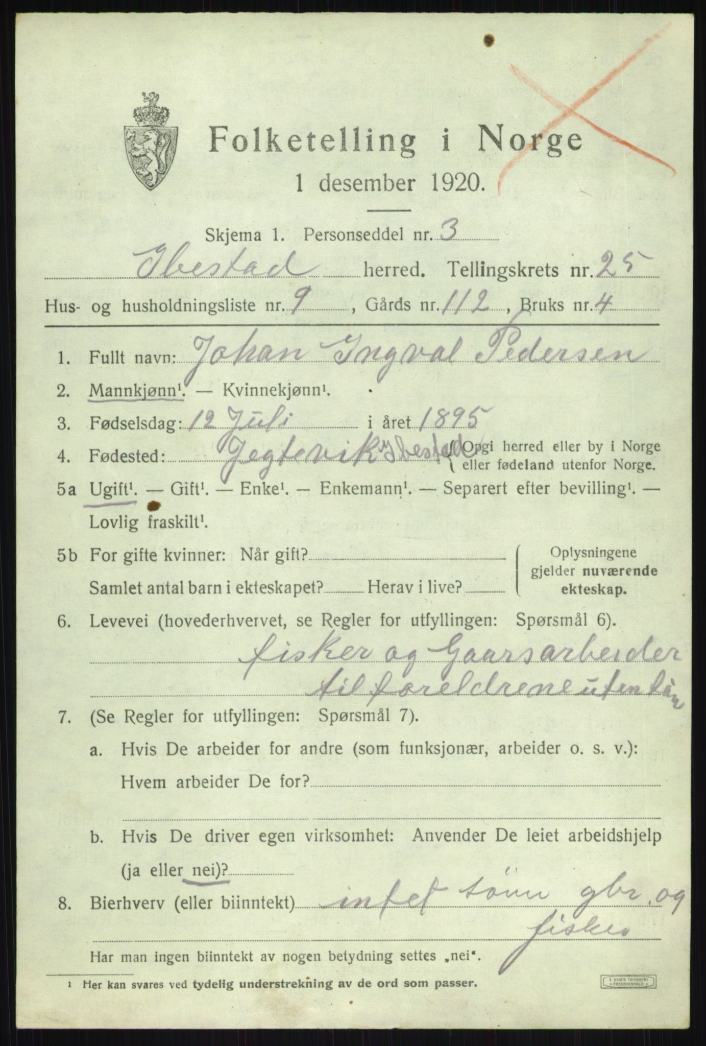 SATØ, 1920 census for Ibestad, 1920, p. 13374