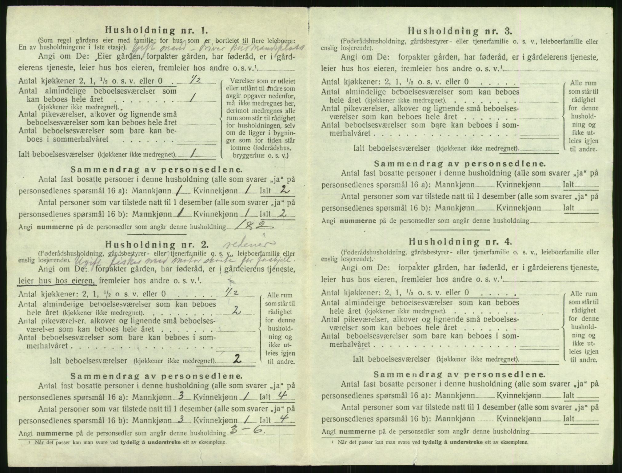 SAT, 1920 census for Hadsel, 1920, p. 101