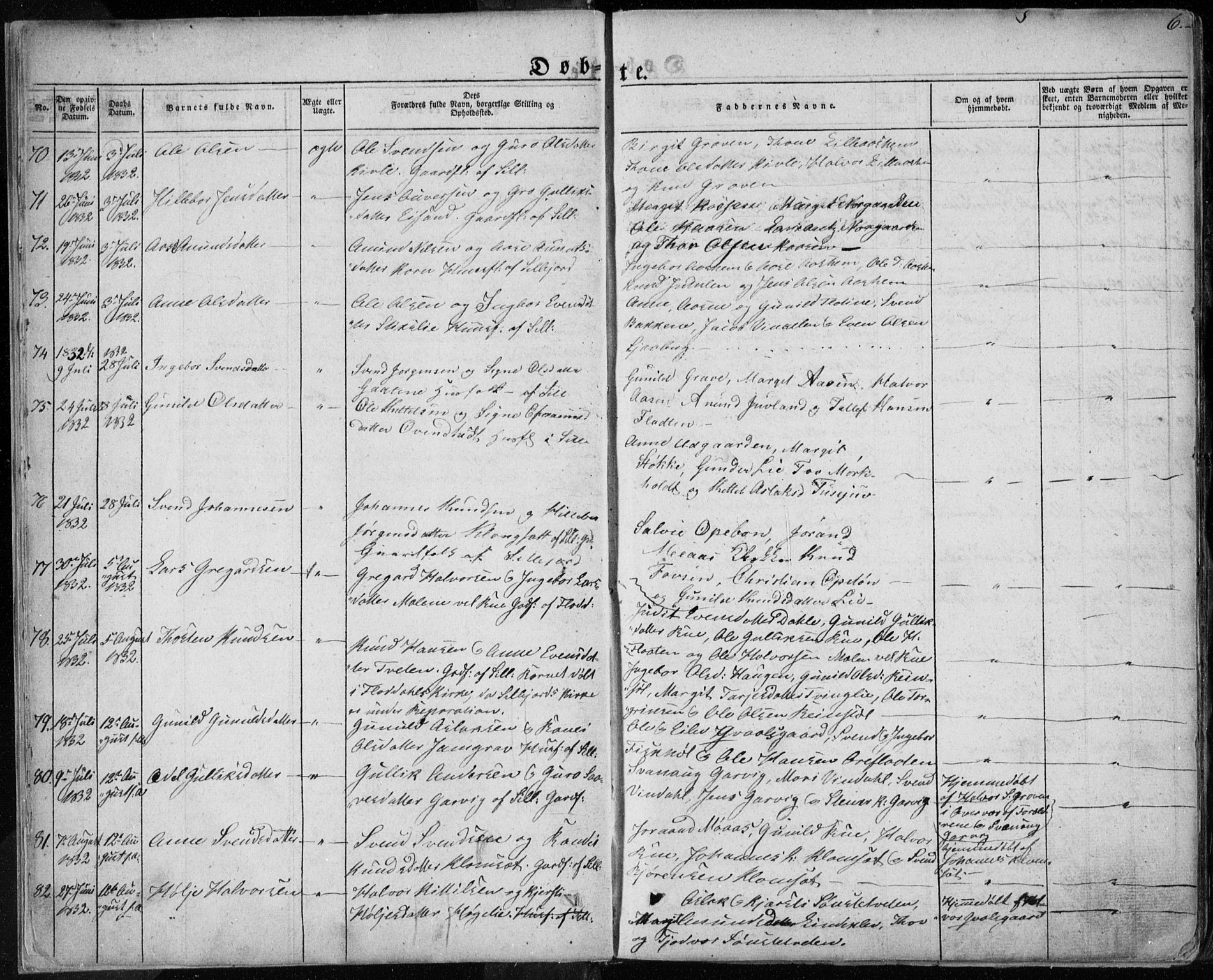 Seljord kirkebøker, AV/SAKO-A-20/F/Fa/L0011: Parish register (official) no. I 11, 1831-1849, p. 6