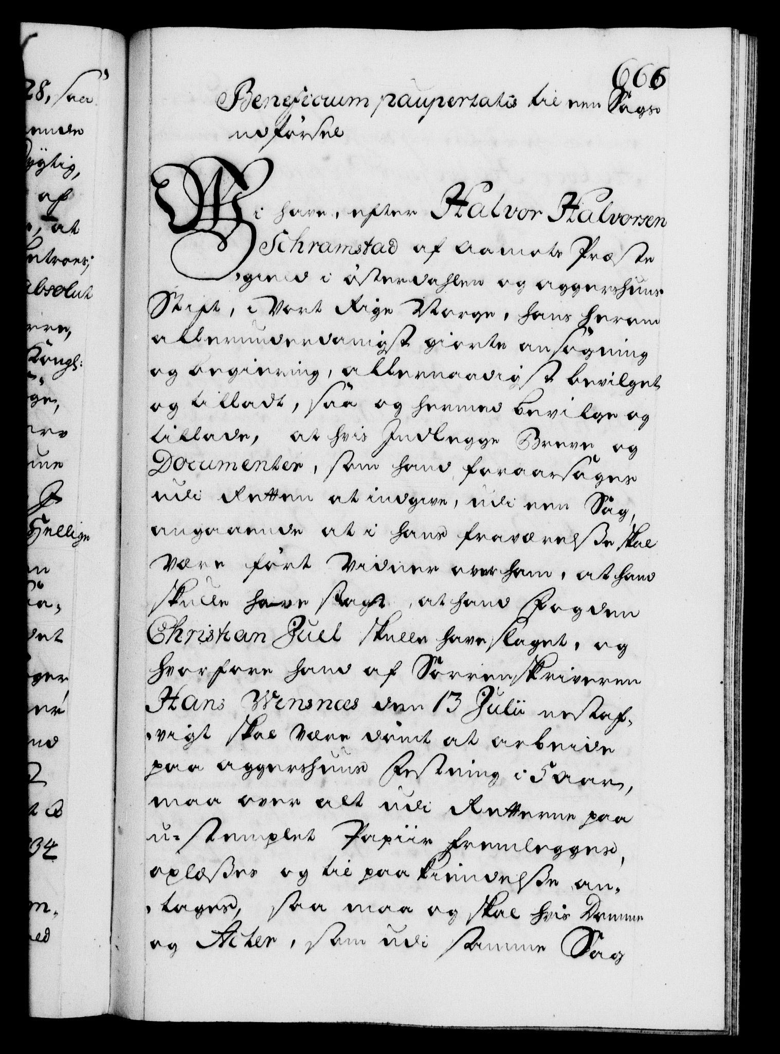 Danske Kanselli 1572-1799, AV/RA-EA-3023/F/Fc/Fca/Fcaa/L0028: Norske registre, 1733-1734, p. 666a