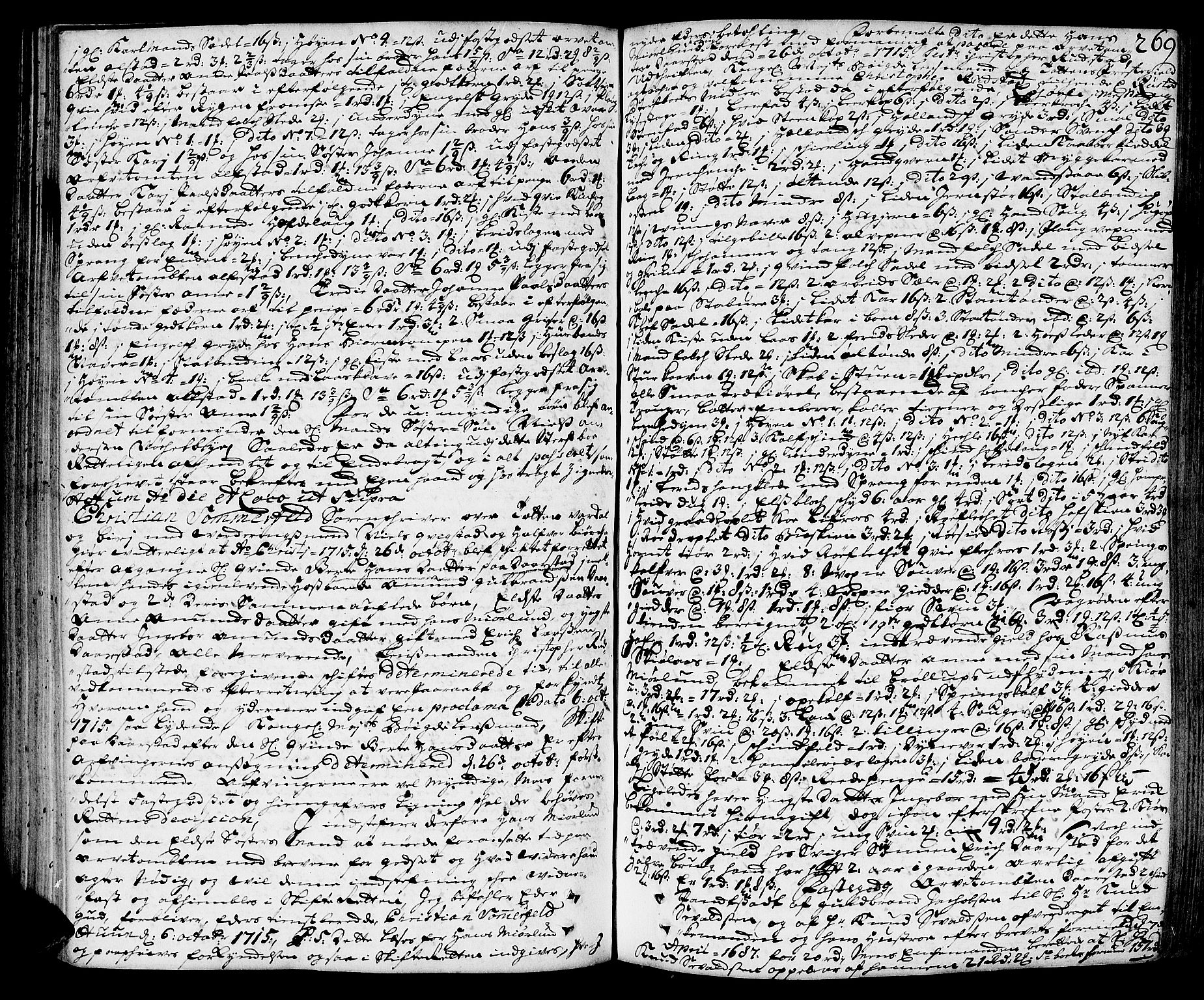 Toten tingrett, AV/SAH-TING-006/J/Ja/L0006: Skifteprotokoll, 1706-1722, p. 268b-269a