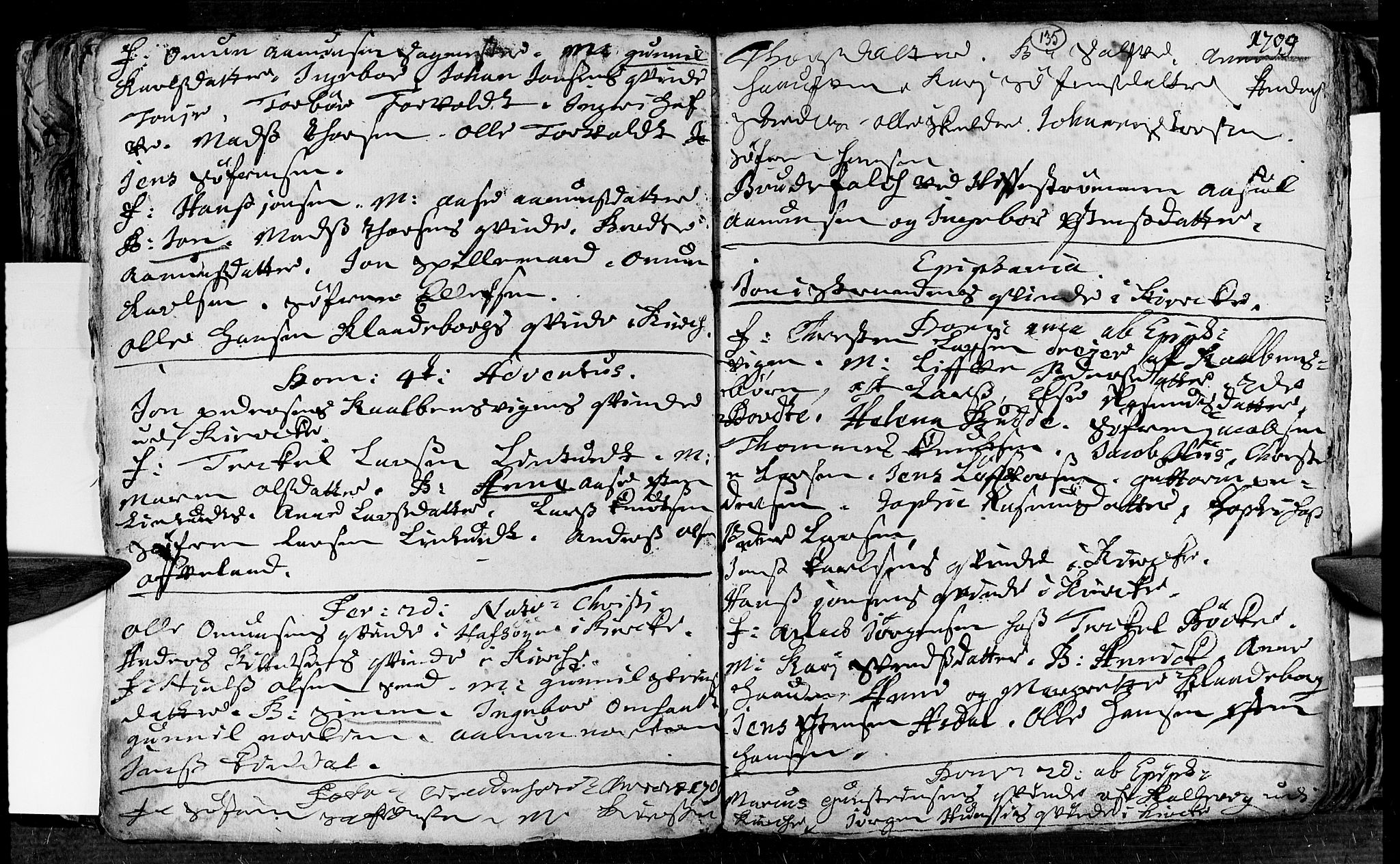 Øyestad sokneprestkontor, AV/SAK-1111-0049/F/Fa/L0002: Parish register (official) no. A 2, 1692-1722, p. 135