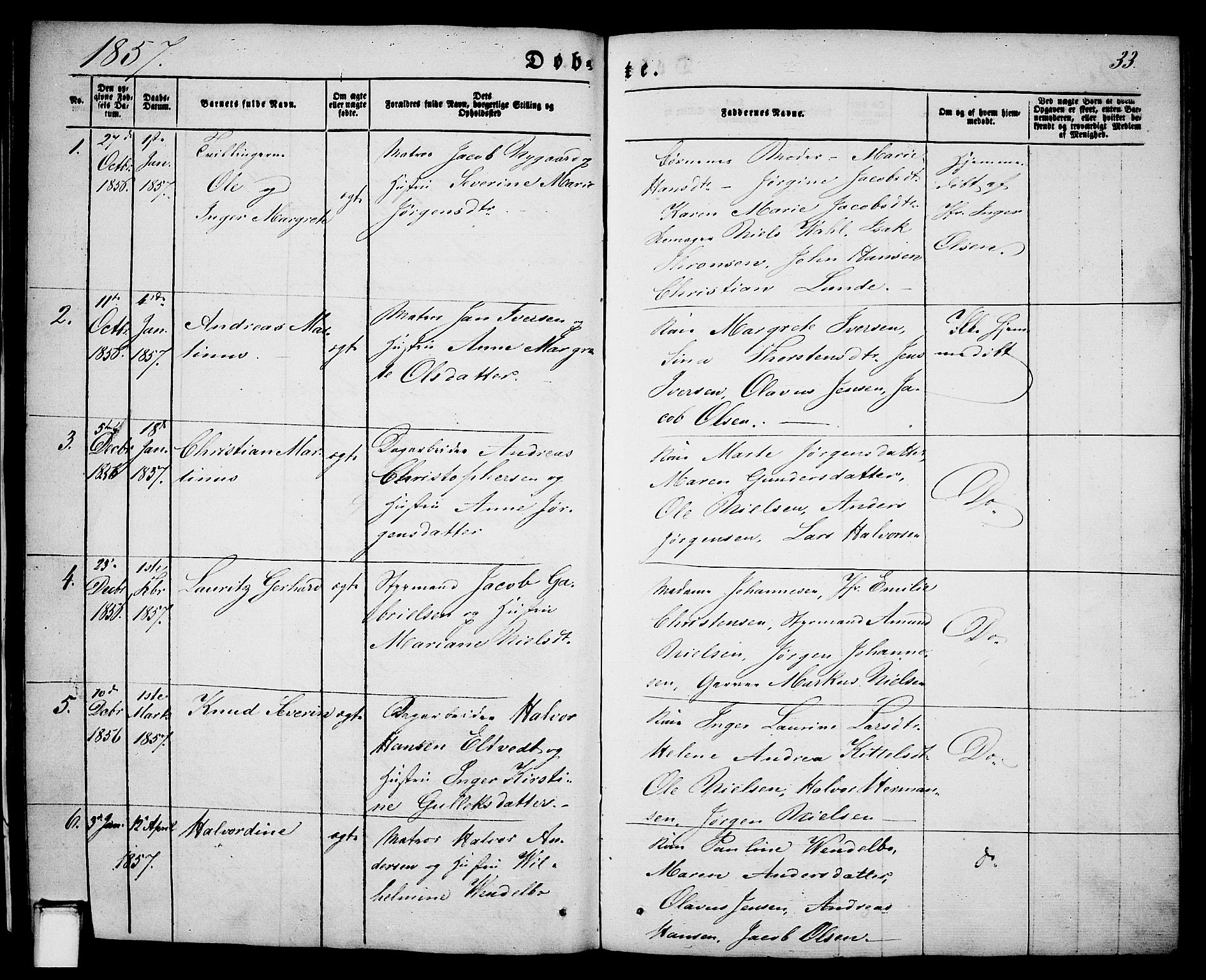 Porsgrunn kirkebøker , SAKO/A-104/G/Ga/L0002: Parish register (copy) no. I 2, 1847-1877, p. 33